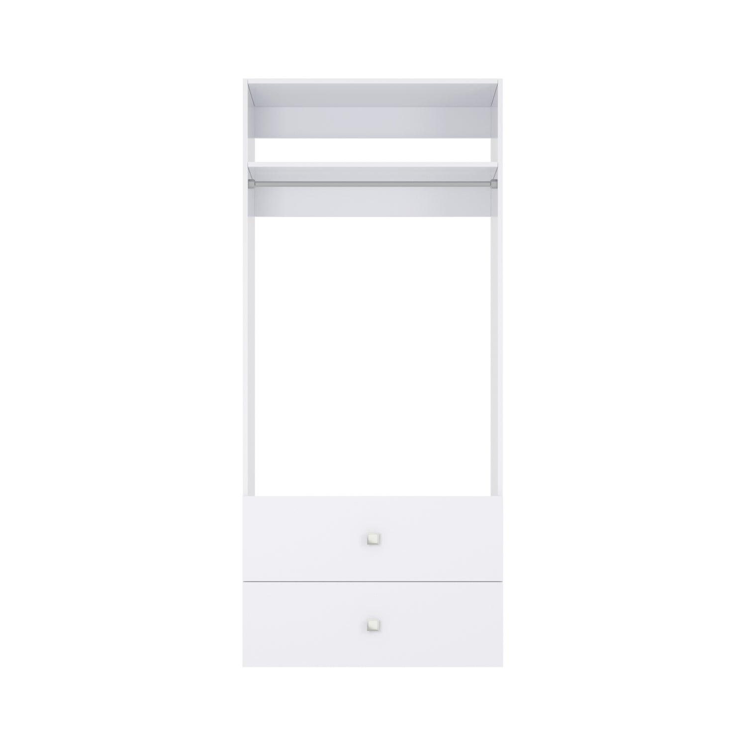 Closet Silo Hanging Tower with 2 Drawers Unit in White