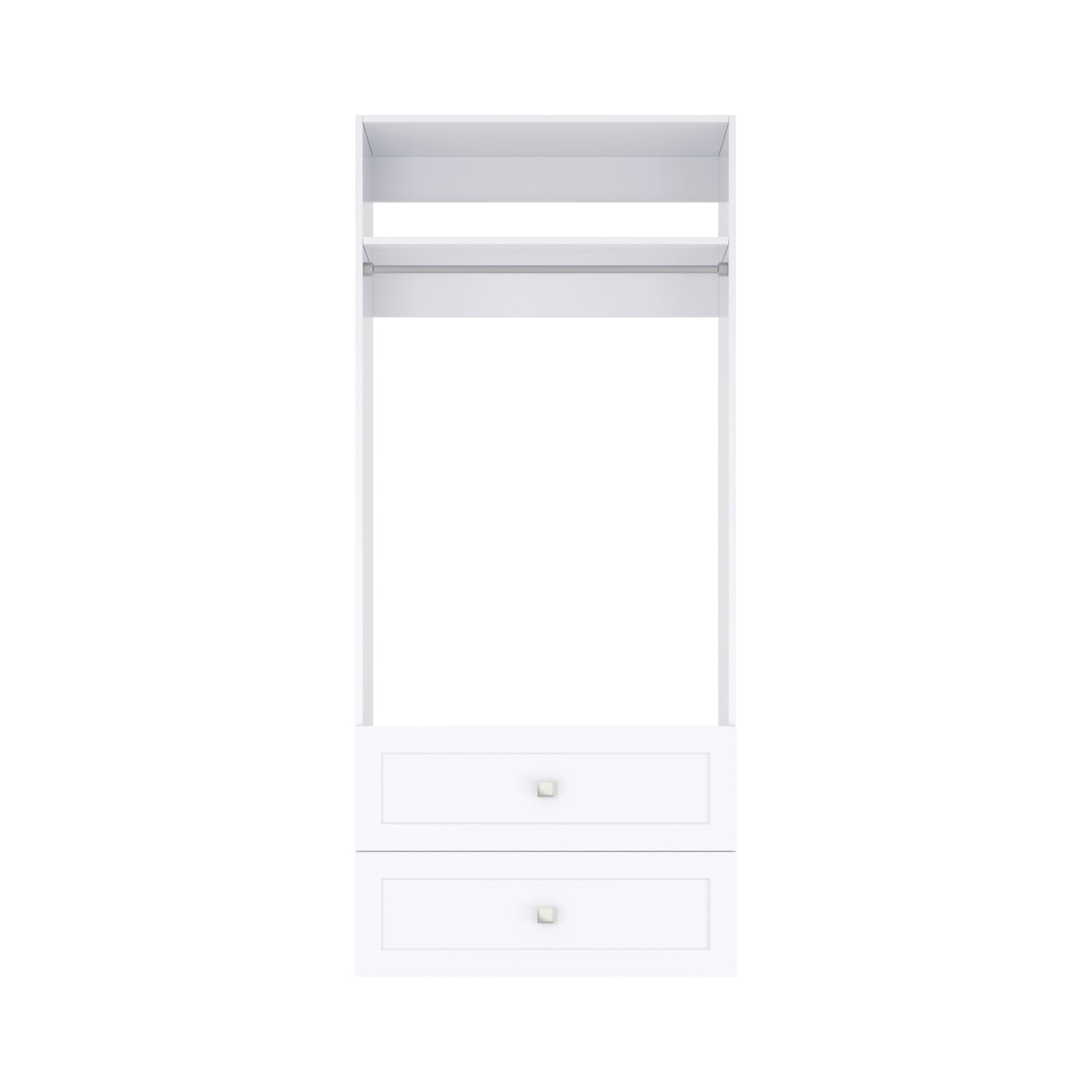 Closet Silo Hanging Tower with 2 Drawers Unit in White