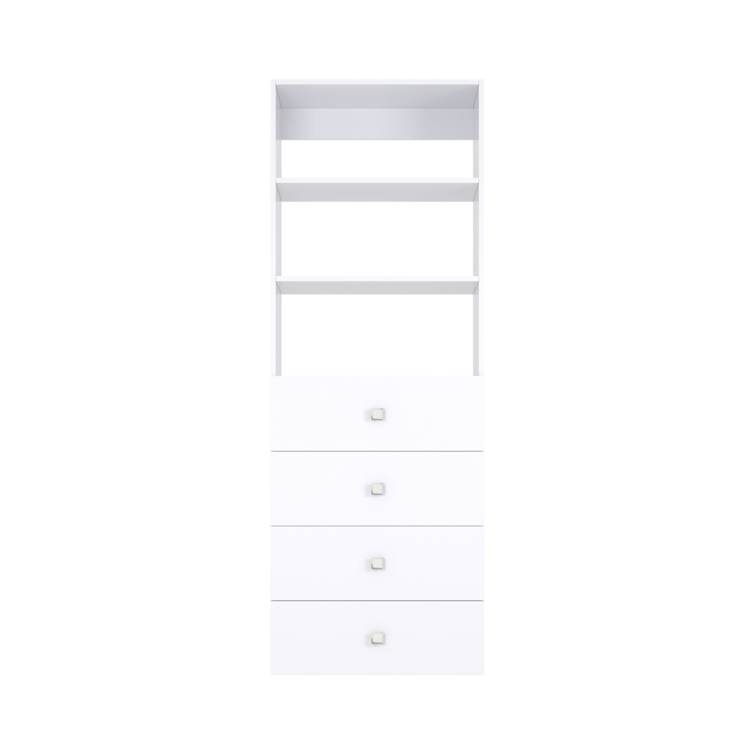 Closet Silo 4 Drawer Shelf Tower Unit in White