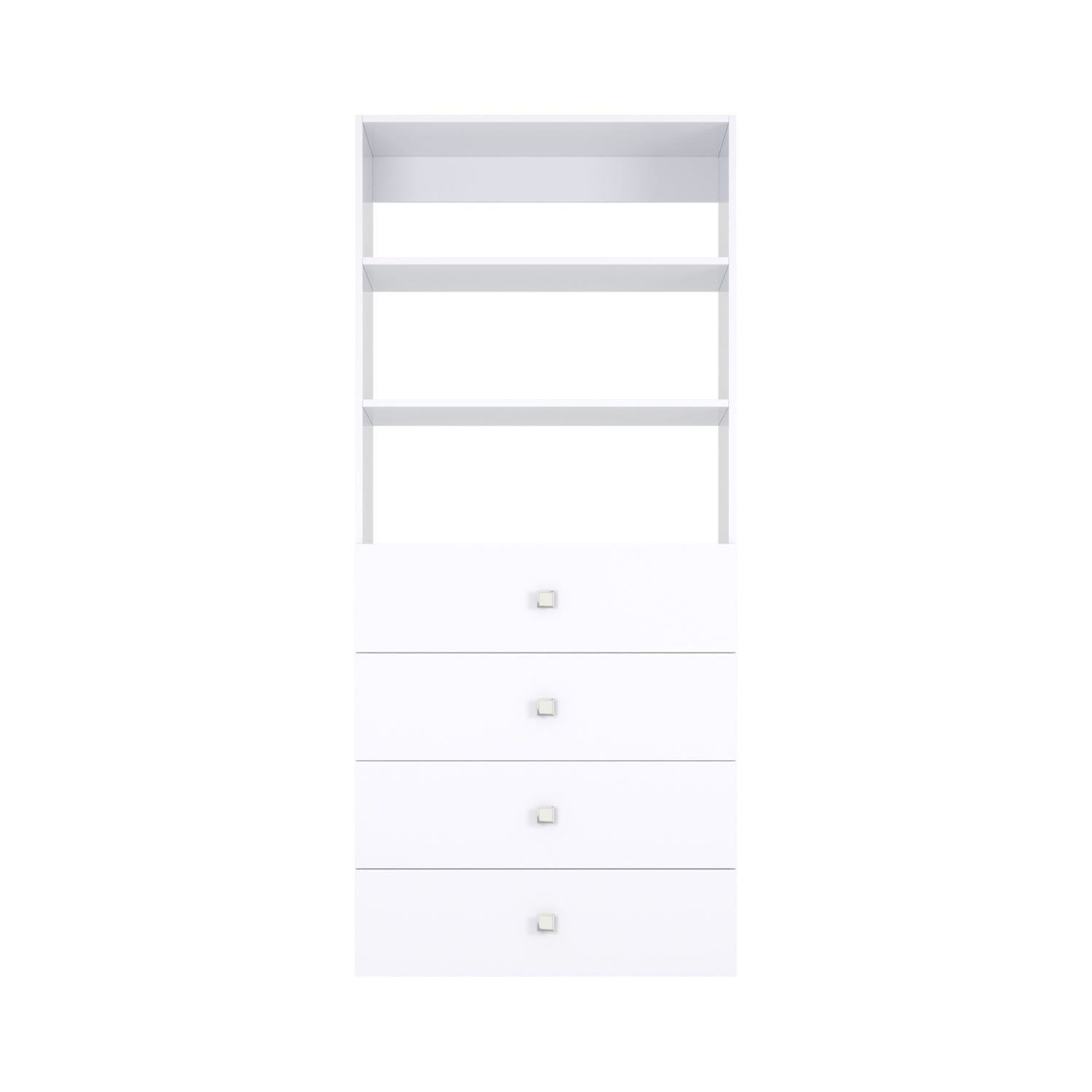 Closet Silo 4 Drawer Shelf Tower Unit in White