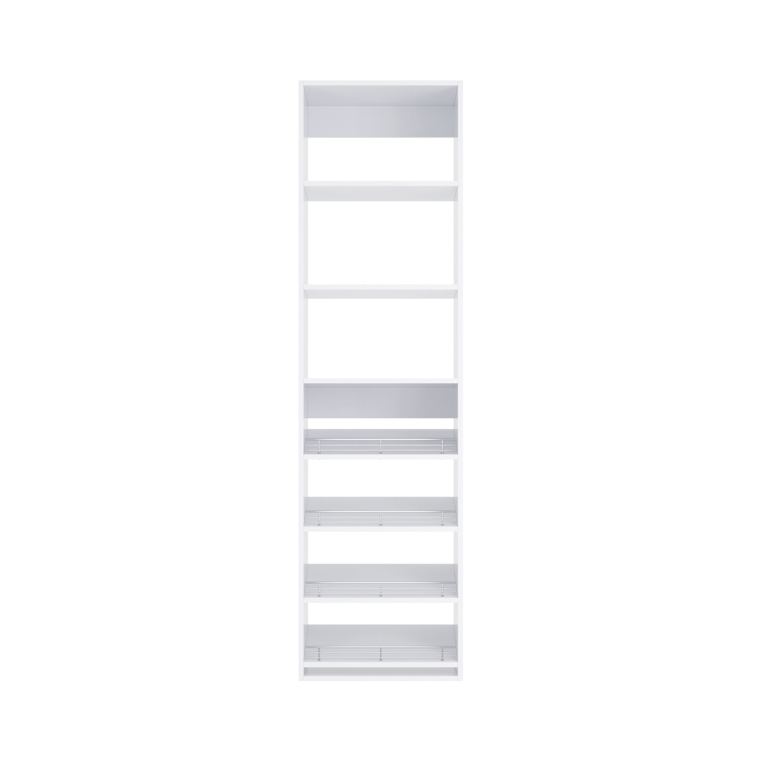 Closet Silo Half Slanted Shoe Shelf Tower Unit in White