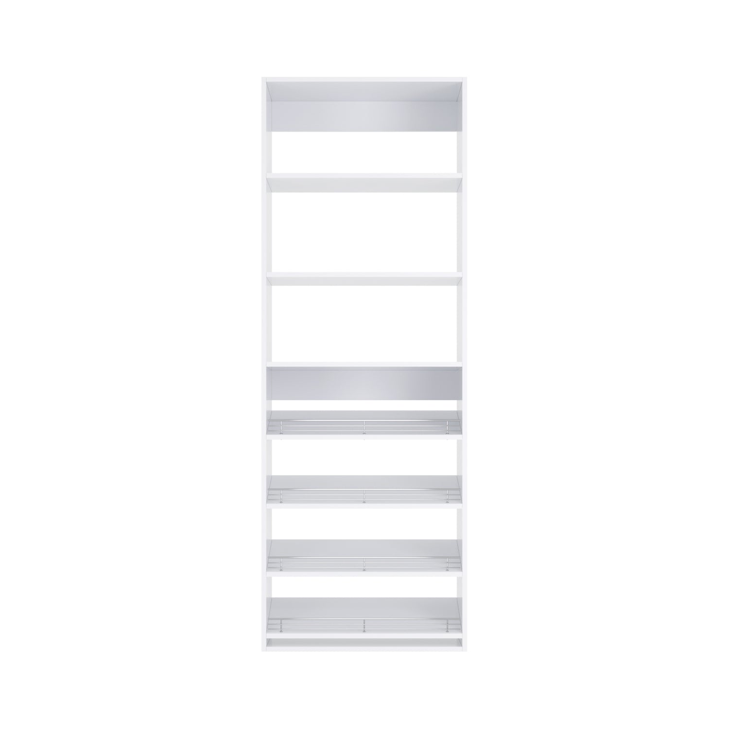 Closet Silo Half Slanted Shoe Shelf Tower Unit in White