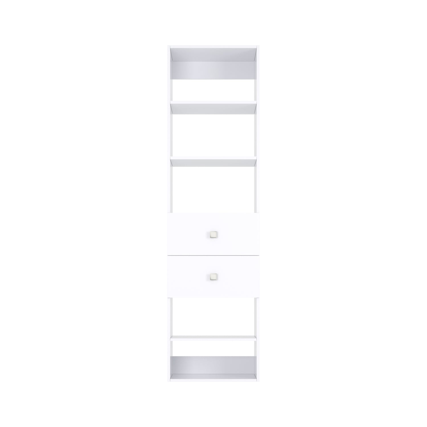 Closet Silo 2 Drawer Shelf Tower Unit in White