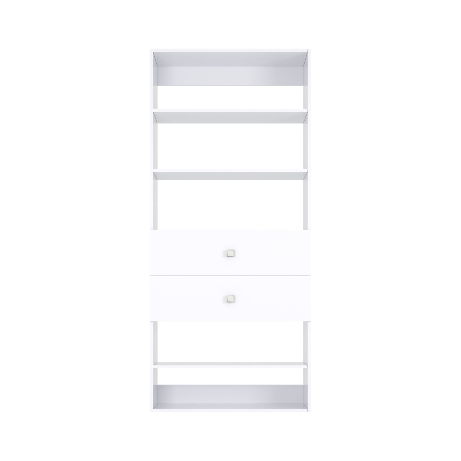 Closet Silo 2 Drawer Shelf Tower Unit in White