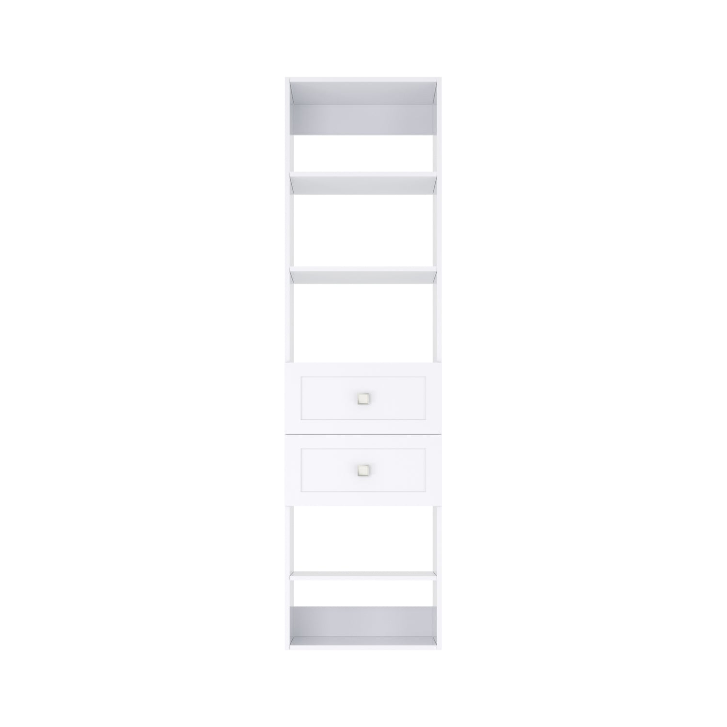 Closet Silo 2 Drawer Shelf Tower Unit in White