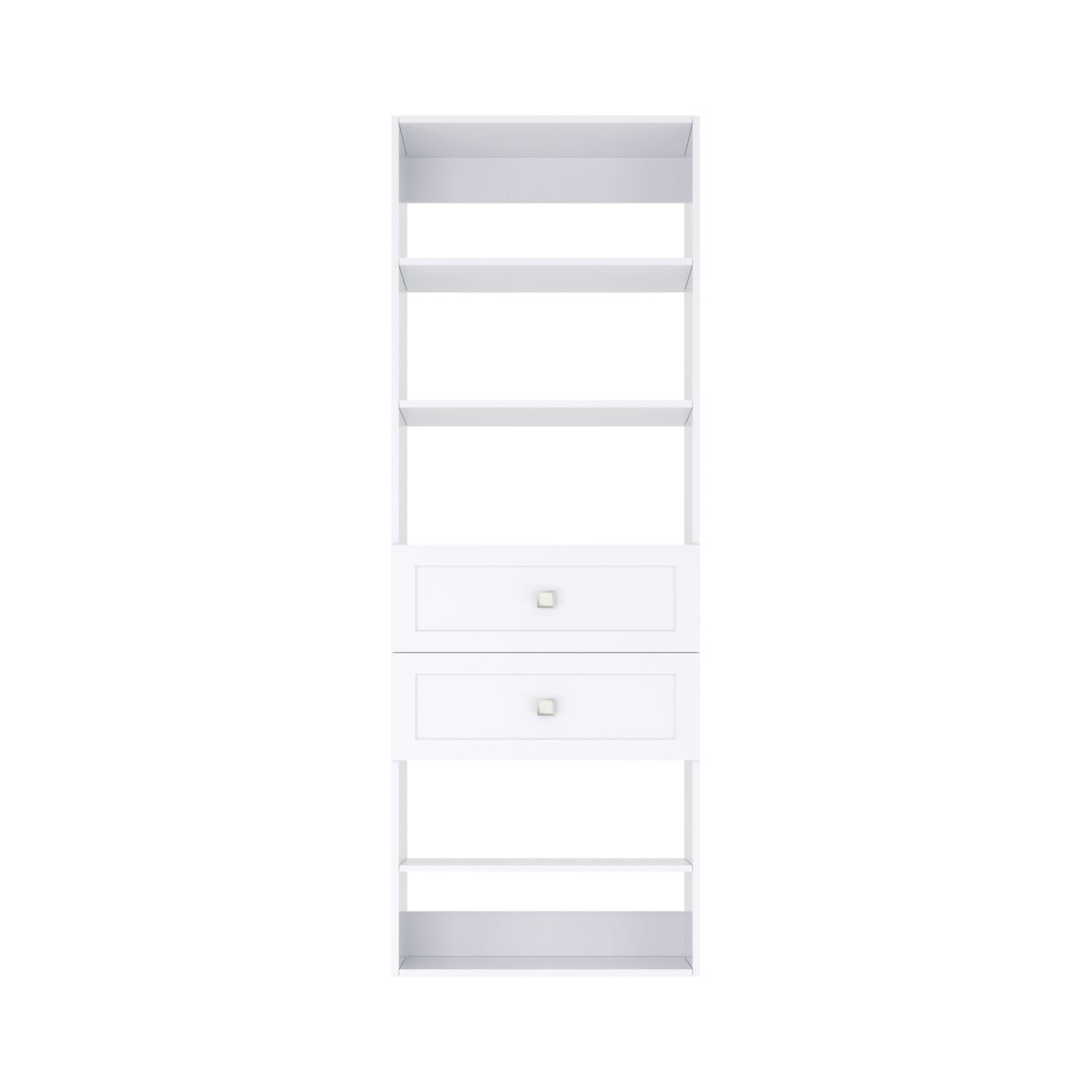 Closet Silo 2 Drawer Shelf Tower Unit in White