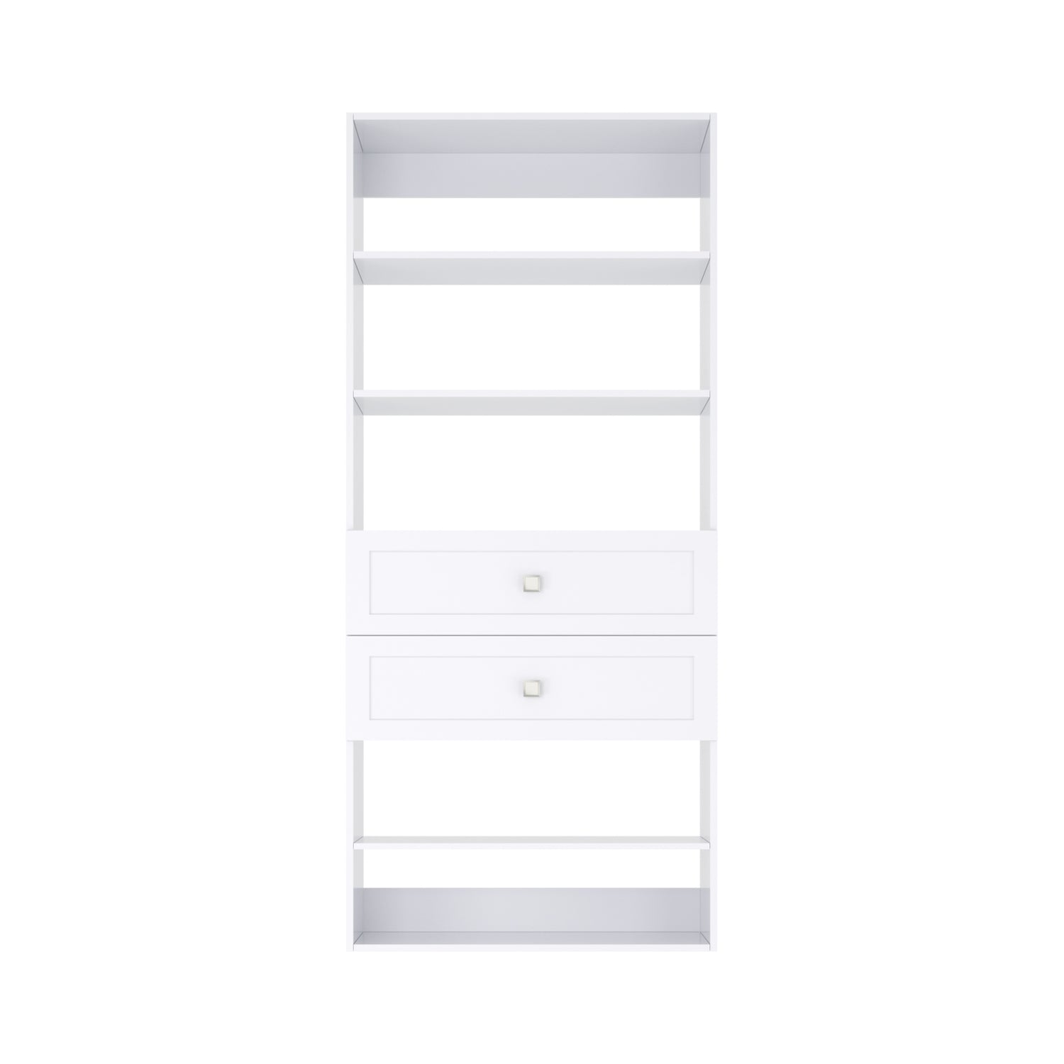 Closet Silo 2 Drawer Shelf Tower Unit in White