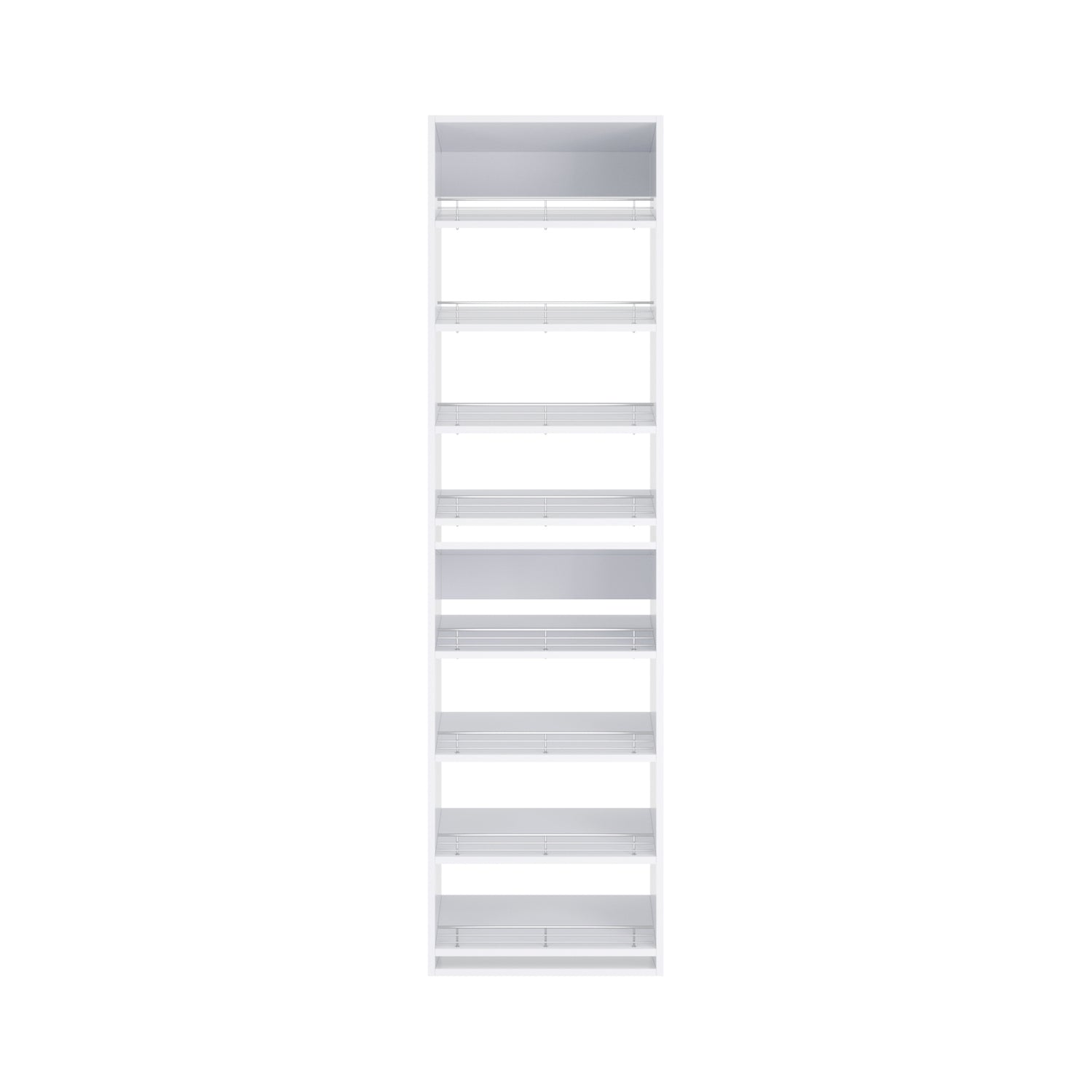 Closet Silo Full Slanted Shoe Shelf Tower Unit in White