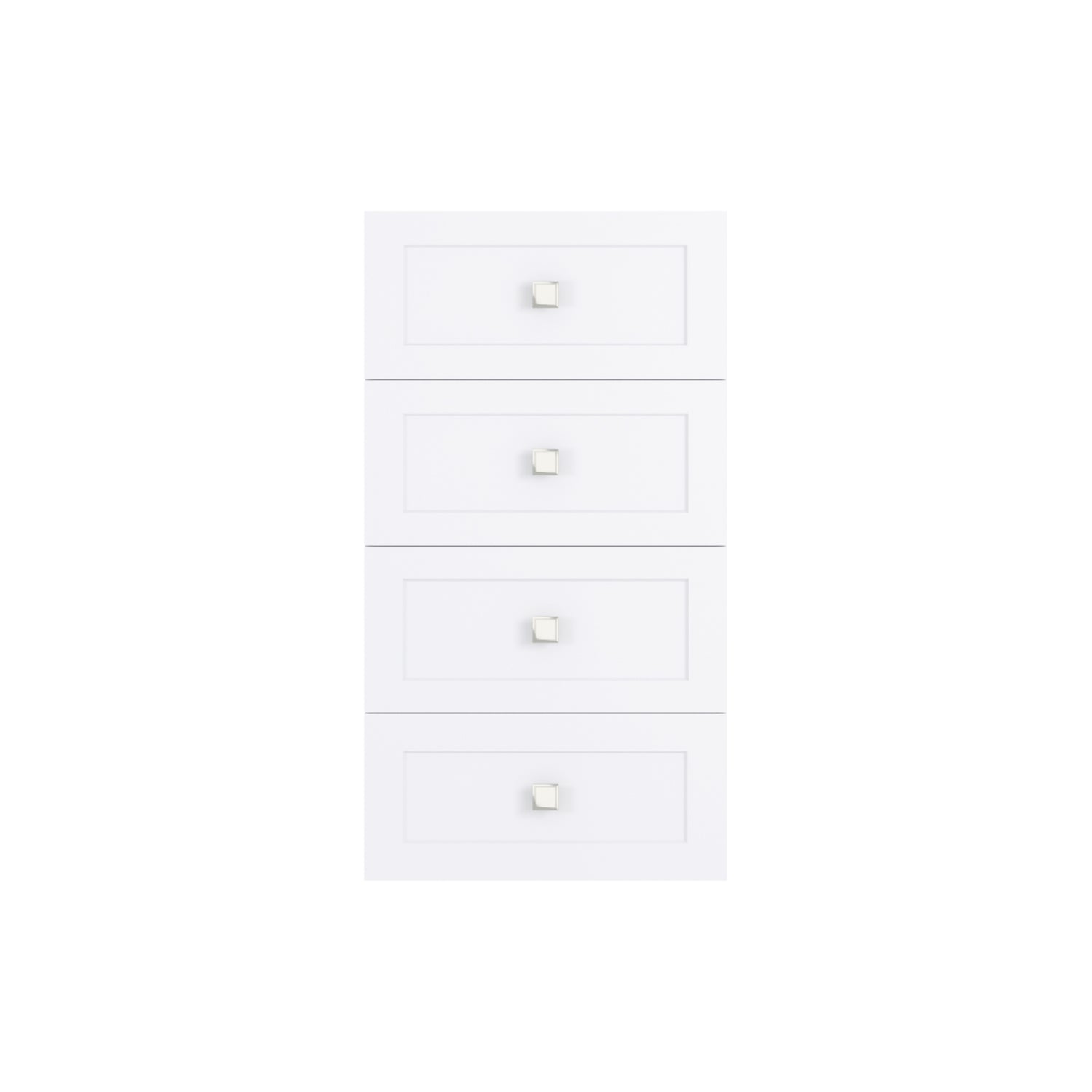 Closet Silo 4 Flat Drawer Short Tower Unit in White