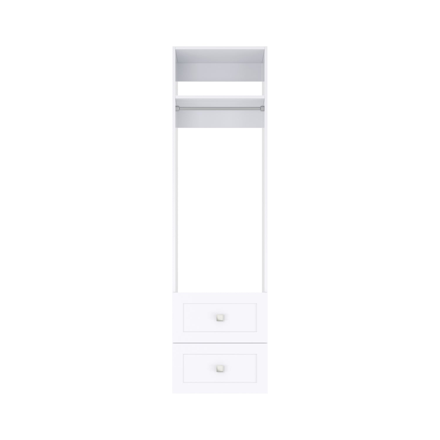 Closet Silo Hanging Tower with 2 Drawers Unit in White