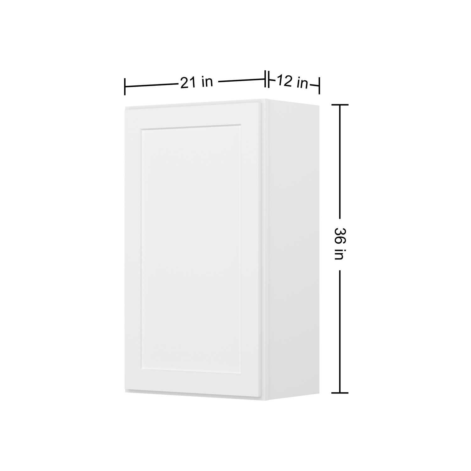 W2136 Shaker White Single Door Wall Cabinet