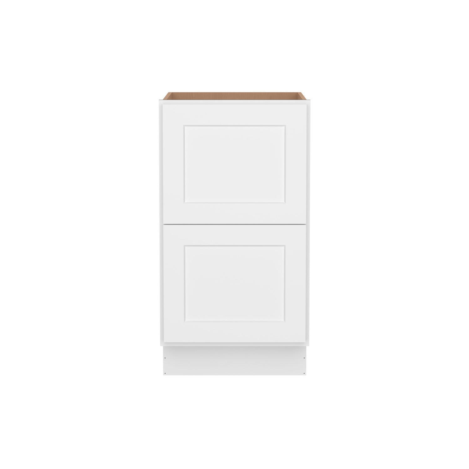 2DB18 Shaker White Two Drawer Base Cabinet