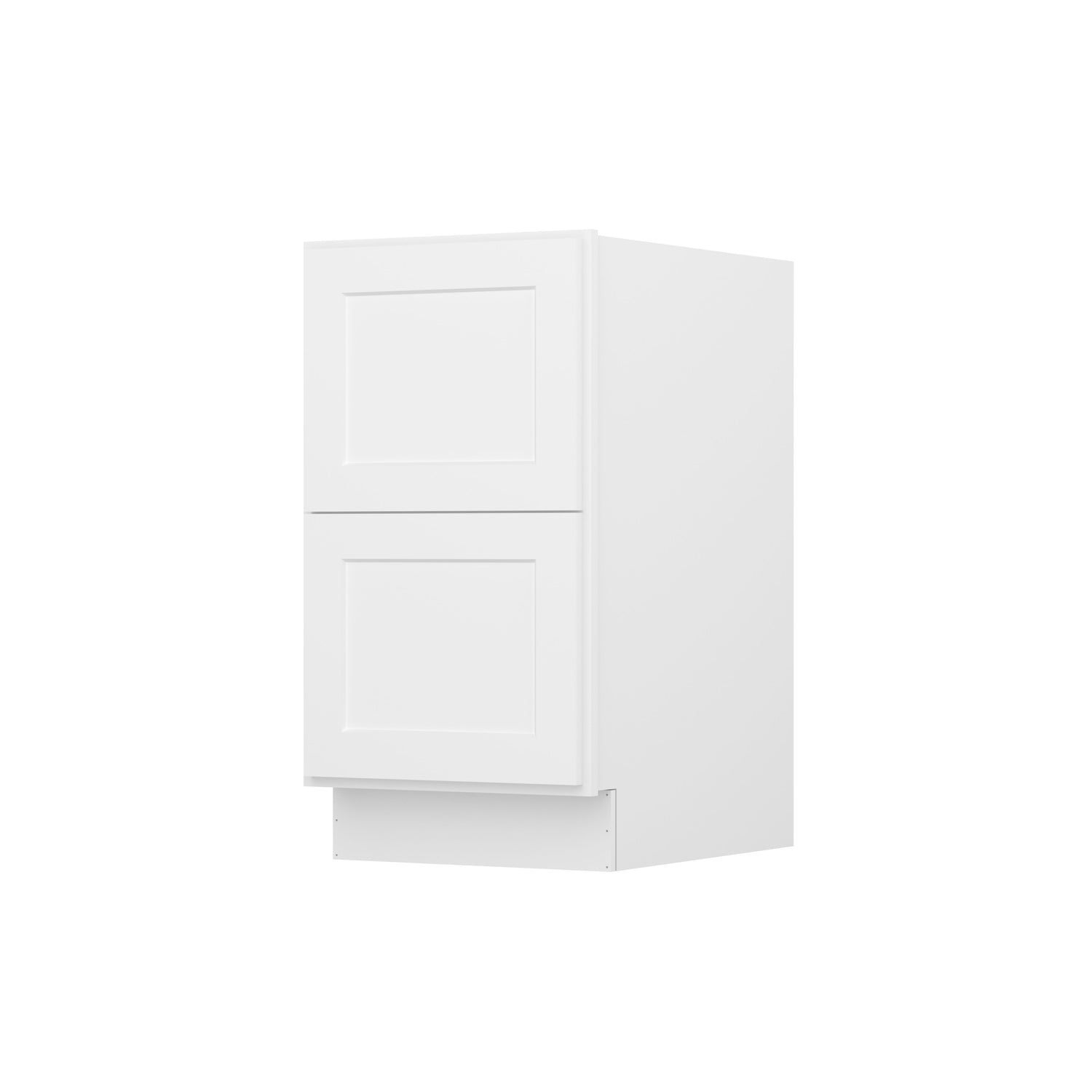 2DB18 Shaker White Two Drawer Base Cabinet