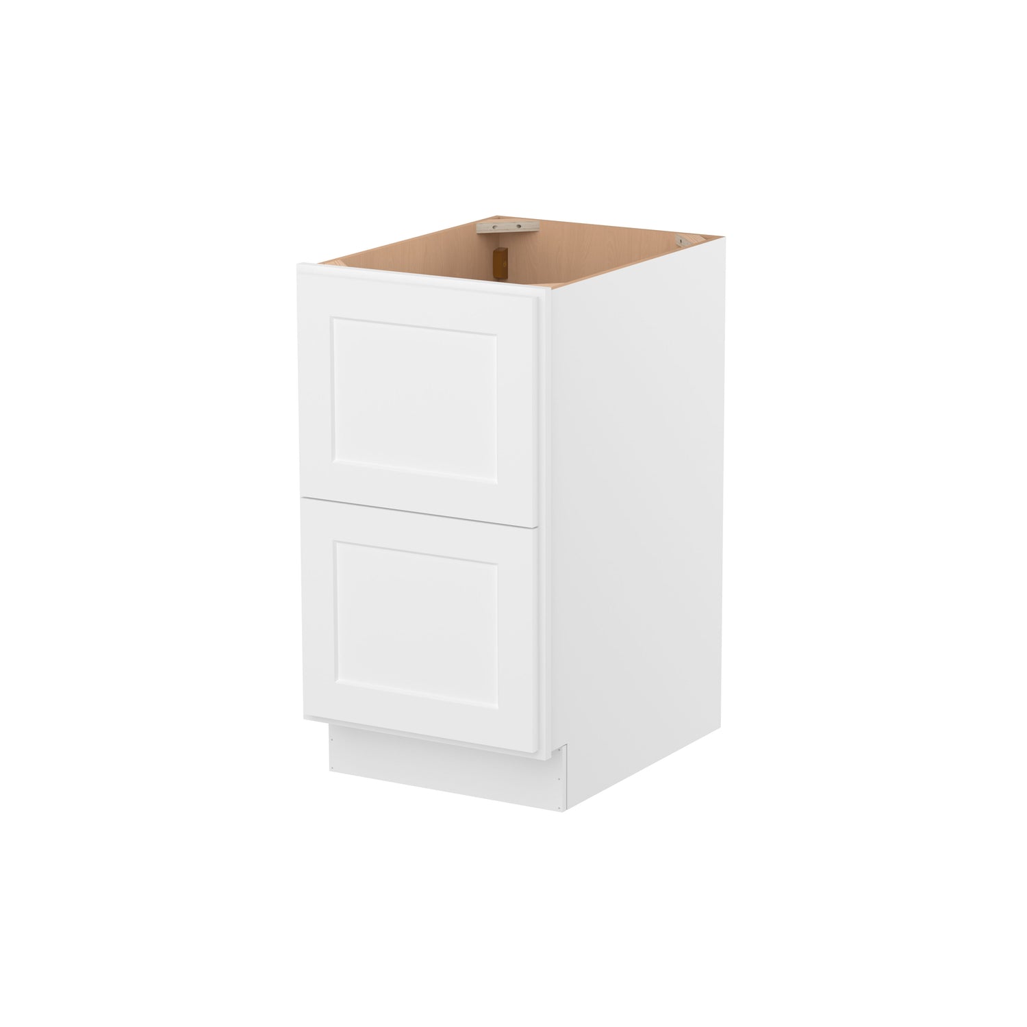 2DB18 Shaker White Two Drawer Base Cabinet