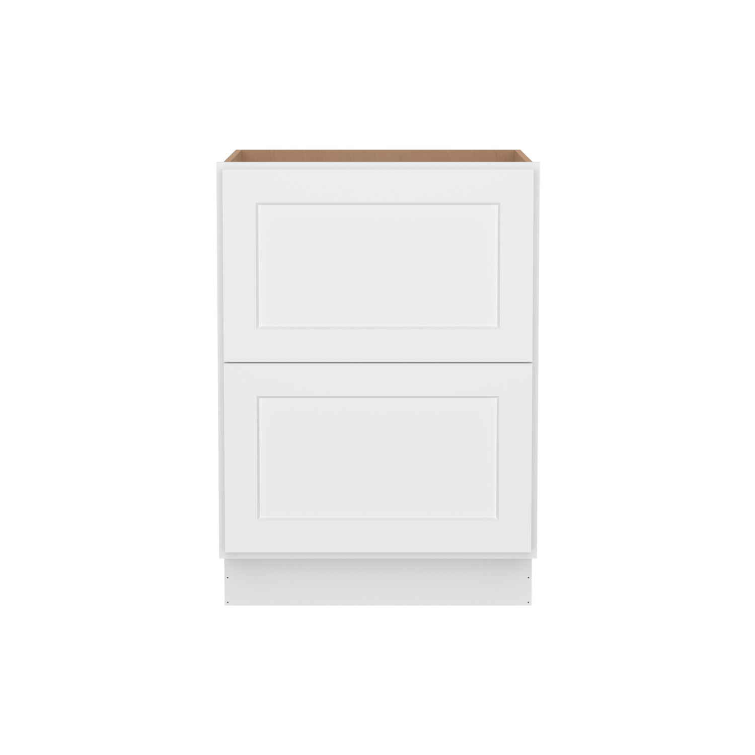 2DB24 Shaker White Two Drawer Base Cabinet