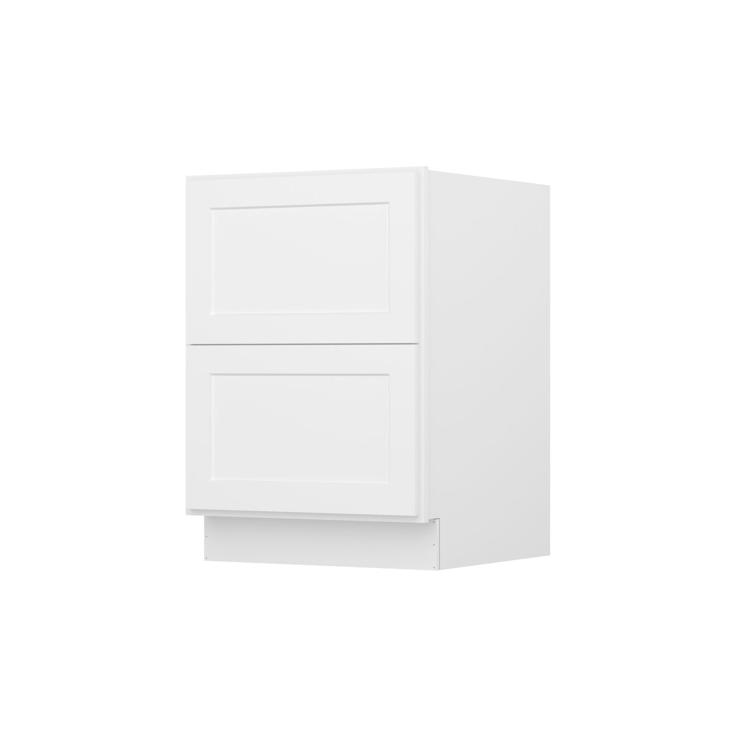 2DB24 Shaker White Two Drawer Base Cabinet