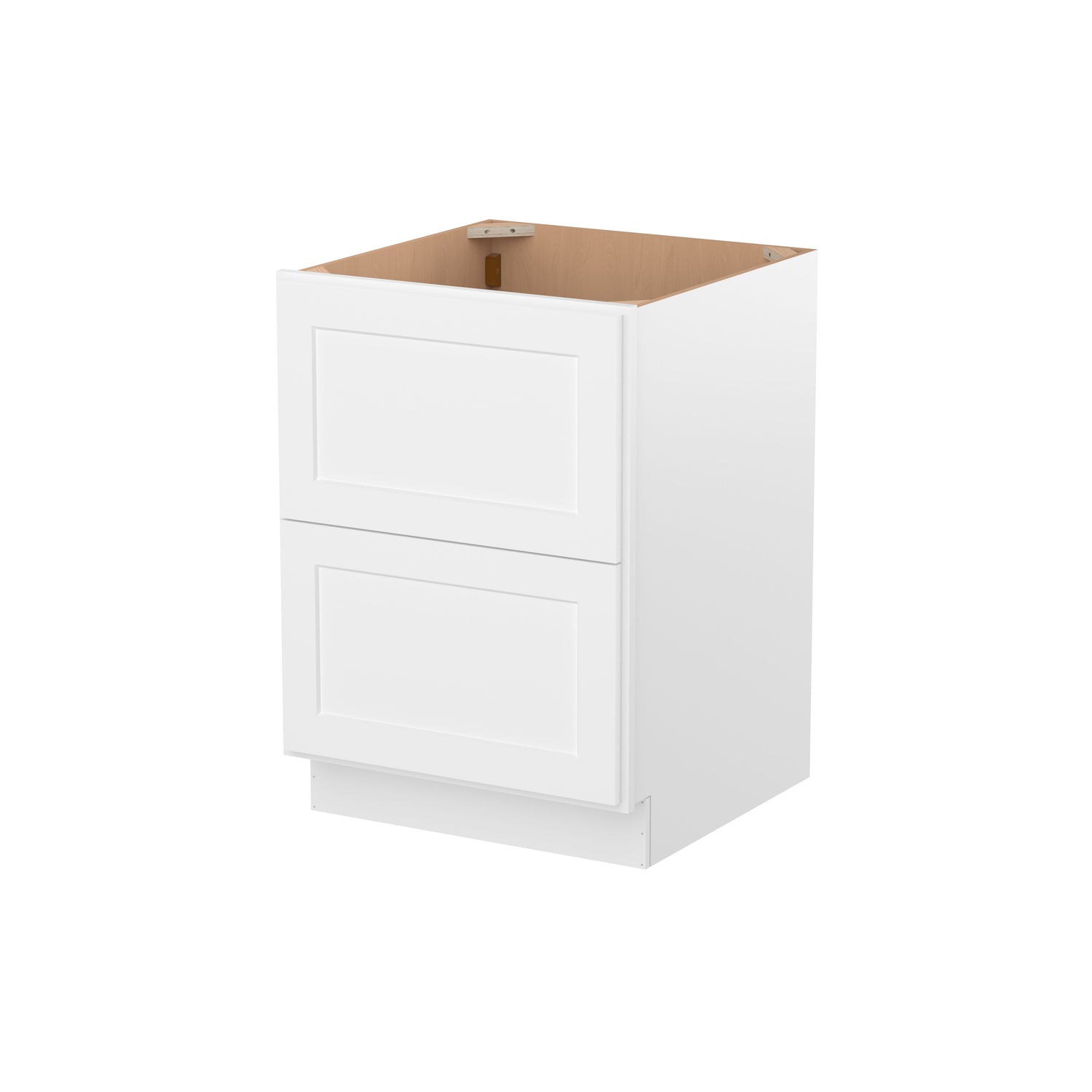 2DB24 Shaker White Two Drawer Base Cabinet