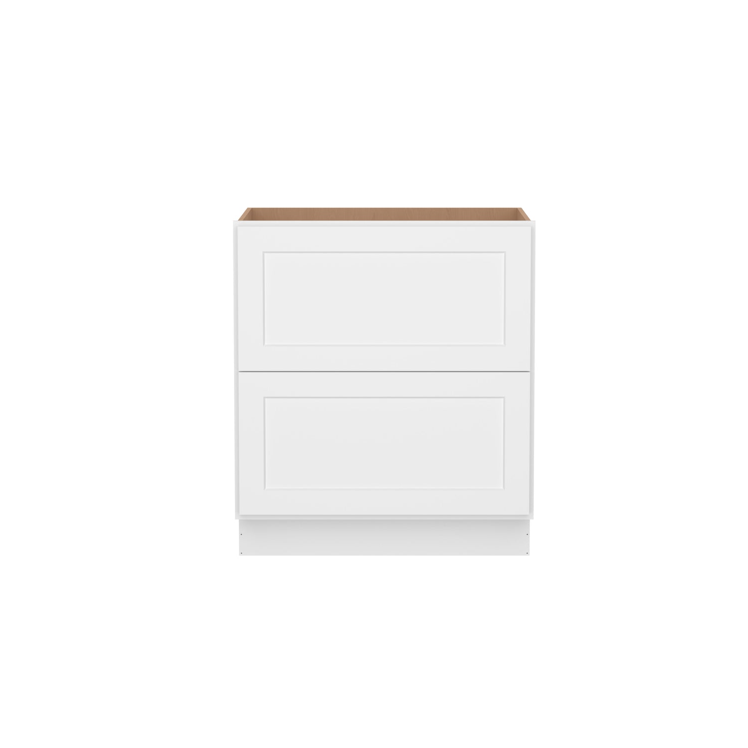 2DB30 Shaker White Two Drawer Base Cabinet