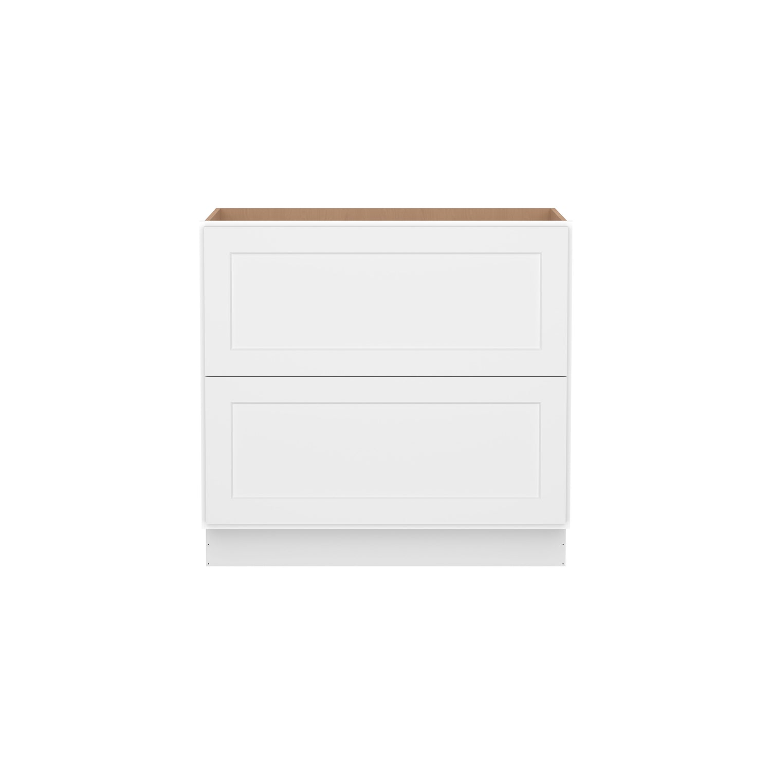 2DB36 Shaker White Two Drawer Base Cabinet