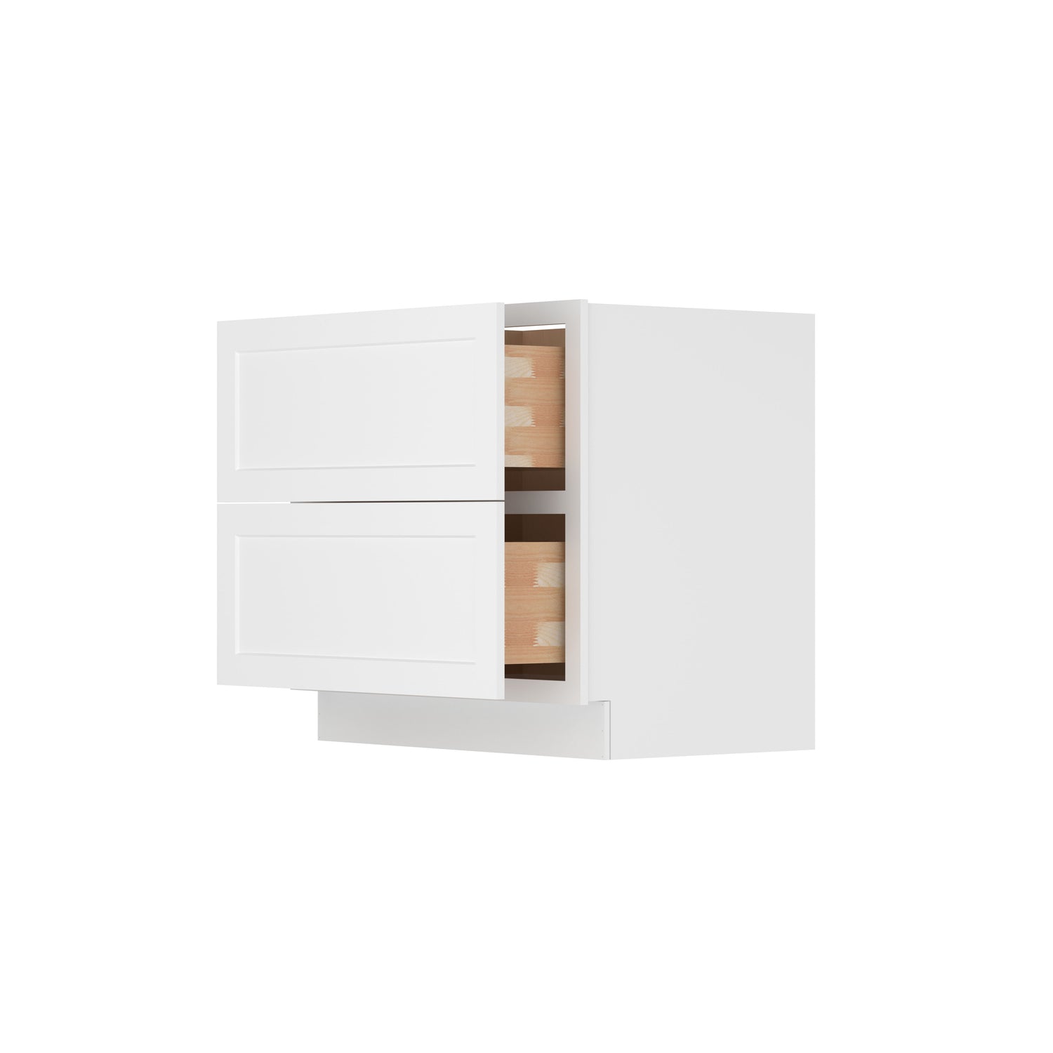 2DB36 Shaker White Two Drawer Base Cabinet