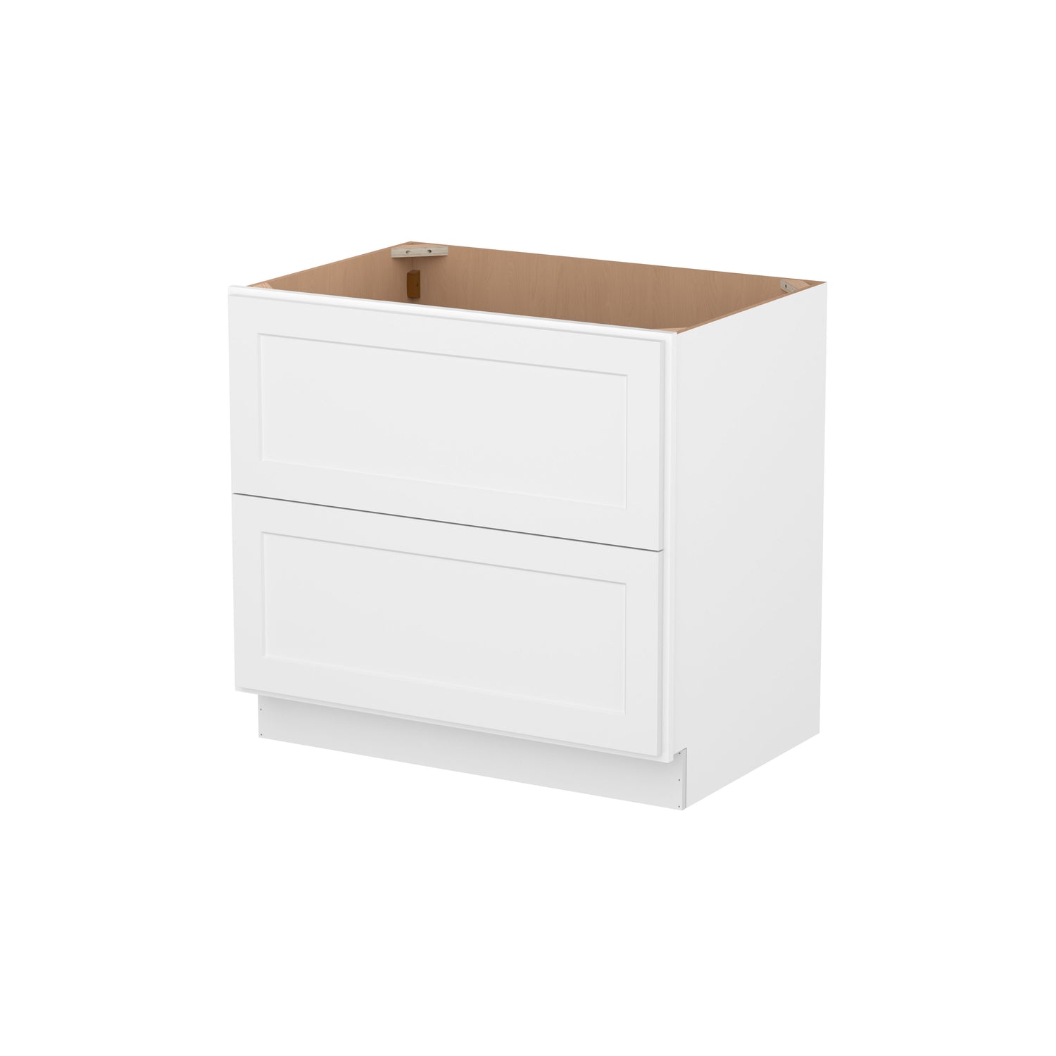 2DB36 Shaker White Two Drawer Base Cabinet