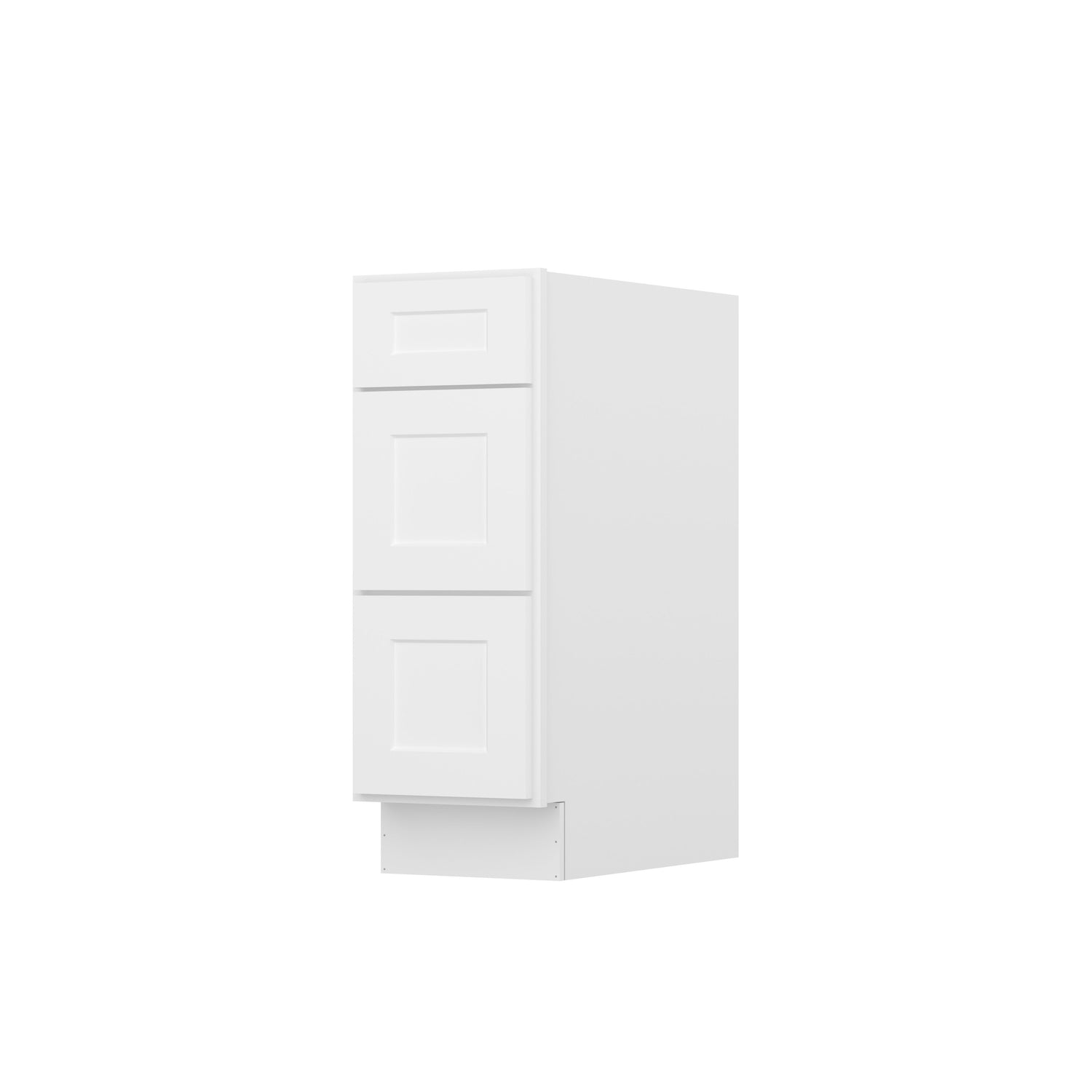 3DB12 Shaker White Three Drawer Base Cabinet