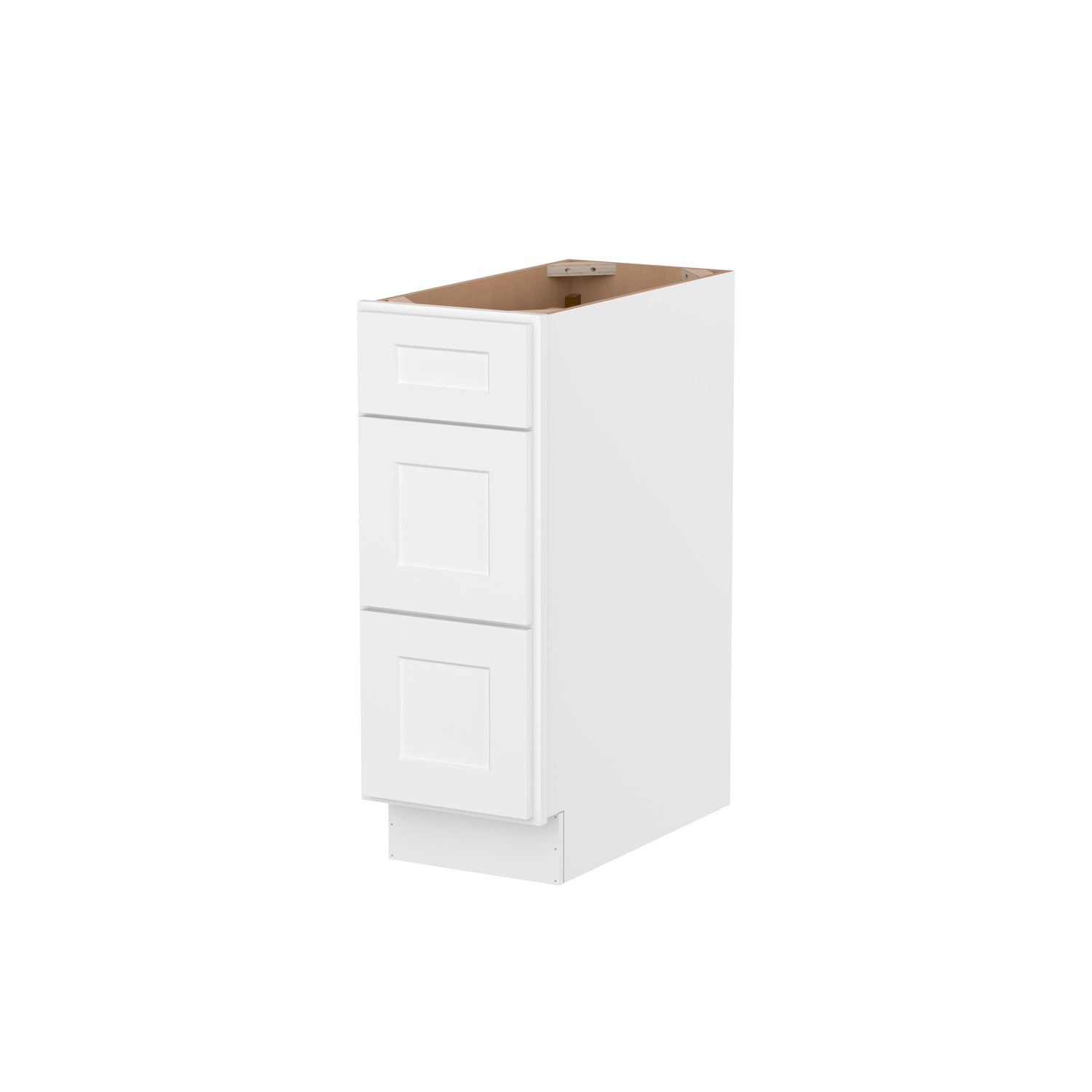 3DB12 Shaker White Three Drawer Base Cabinet