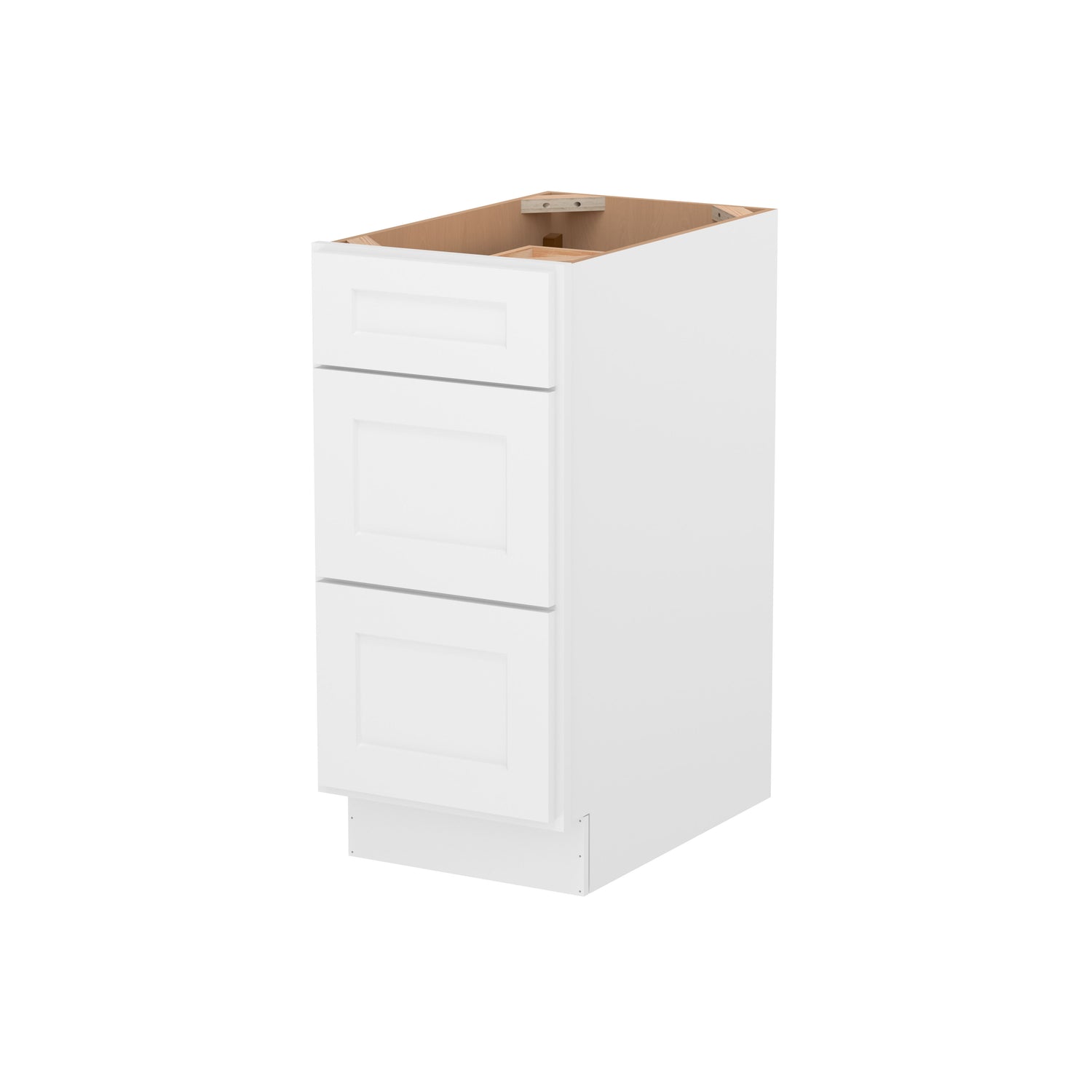 3DB15 Shaker White Three Drawer Base Cabinet