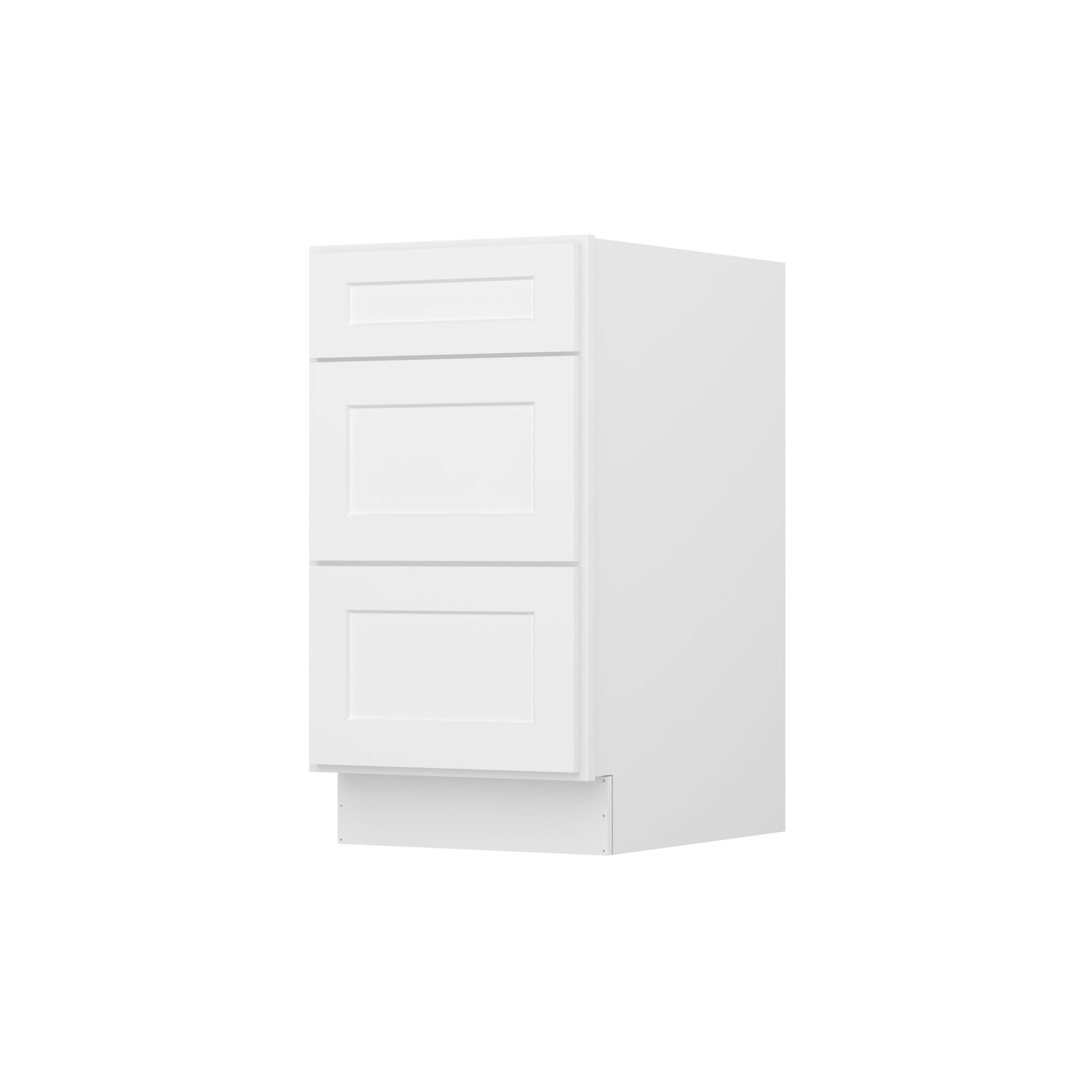 3DB18 Shaker White Three Drawer Base Cabinet