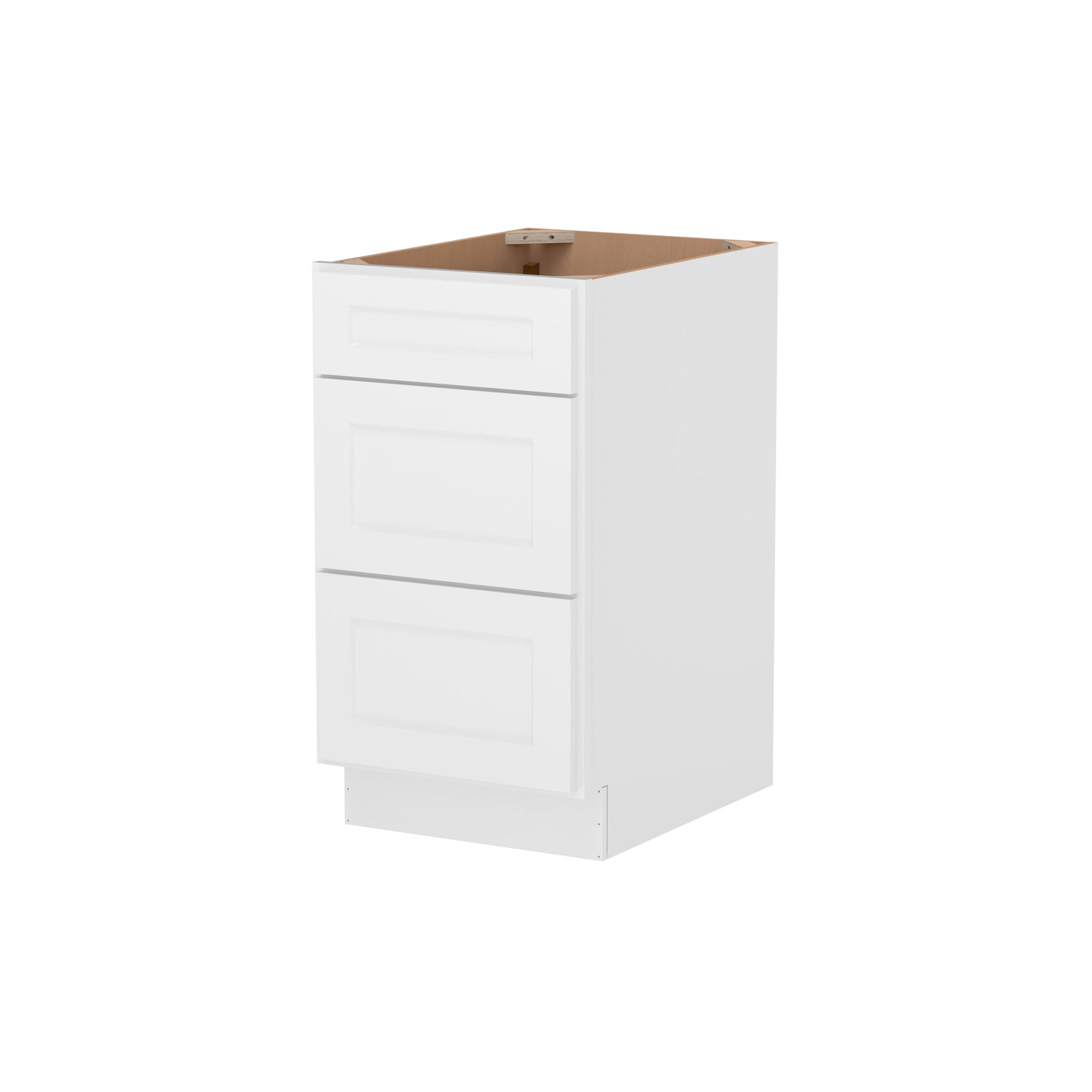 3DB18 Shaker White Three Drawer Base Cabinet