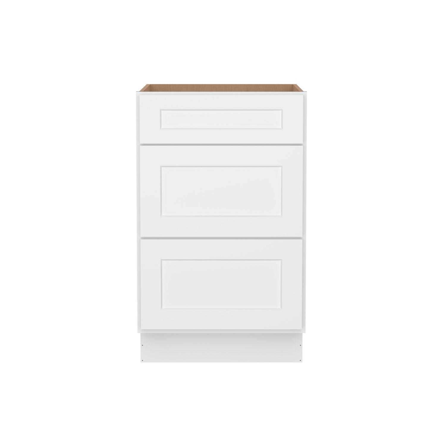 3DB21 Shaker White Three Drawer Base Cabinet