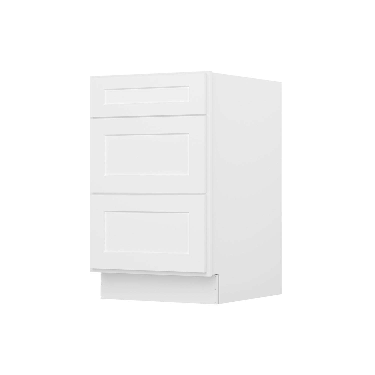 3DB21 Shaker White Three Drawer Base Cabinet