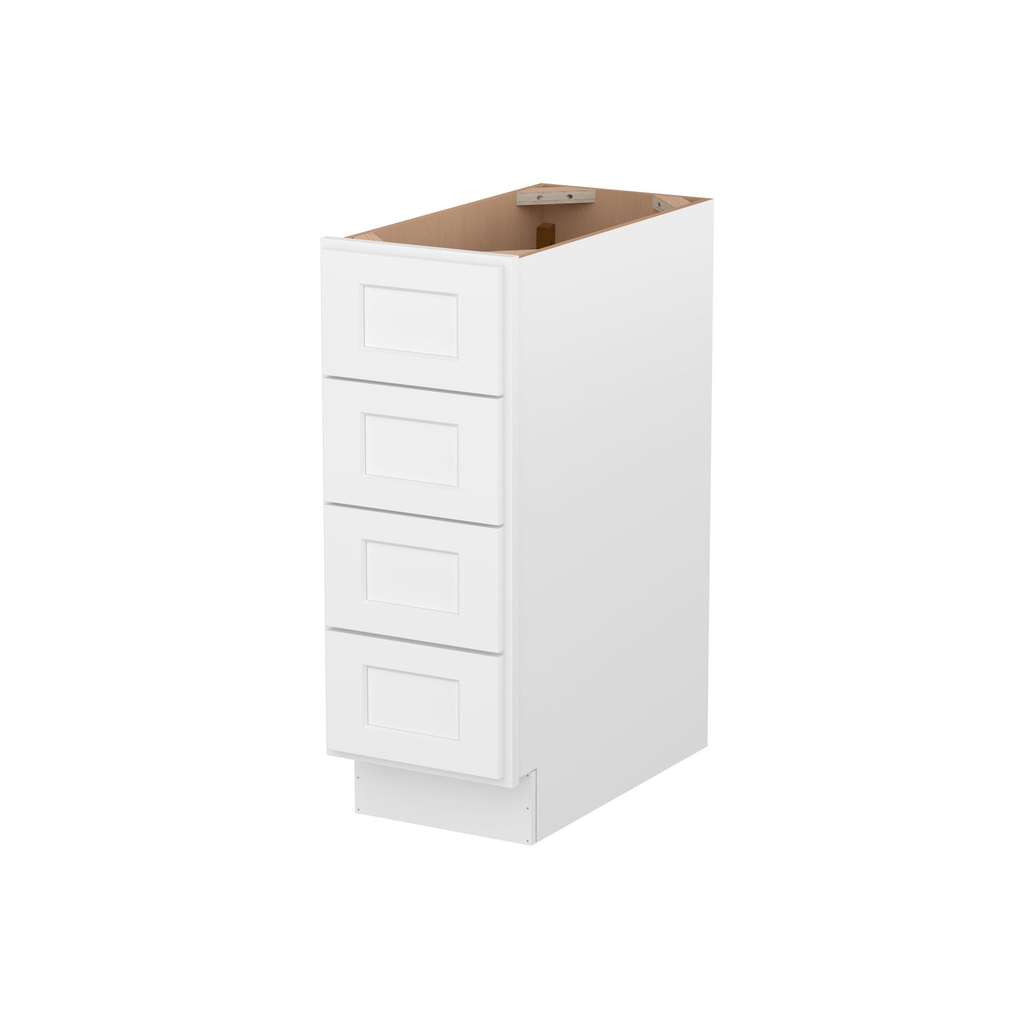 4DB12 Shaker White Four Drawer Base Cabinet