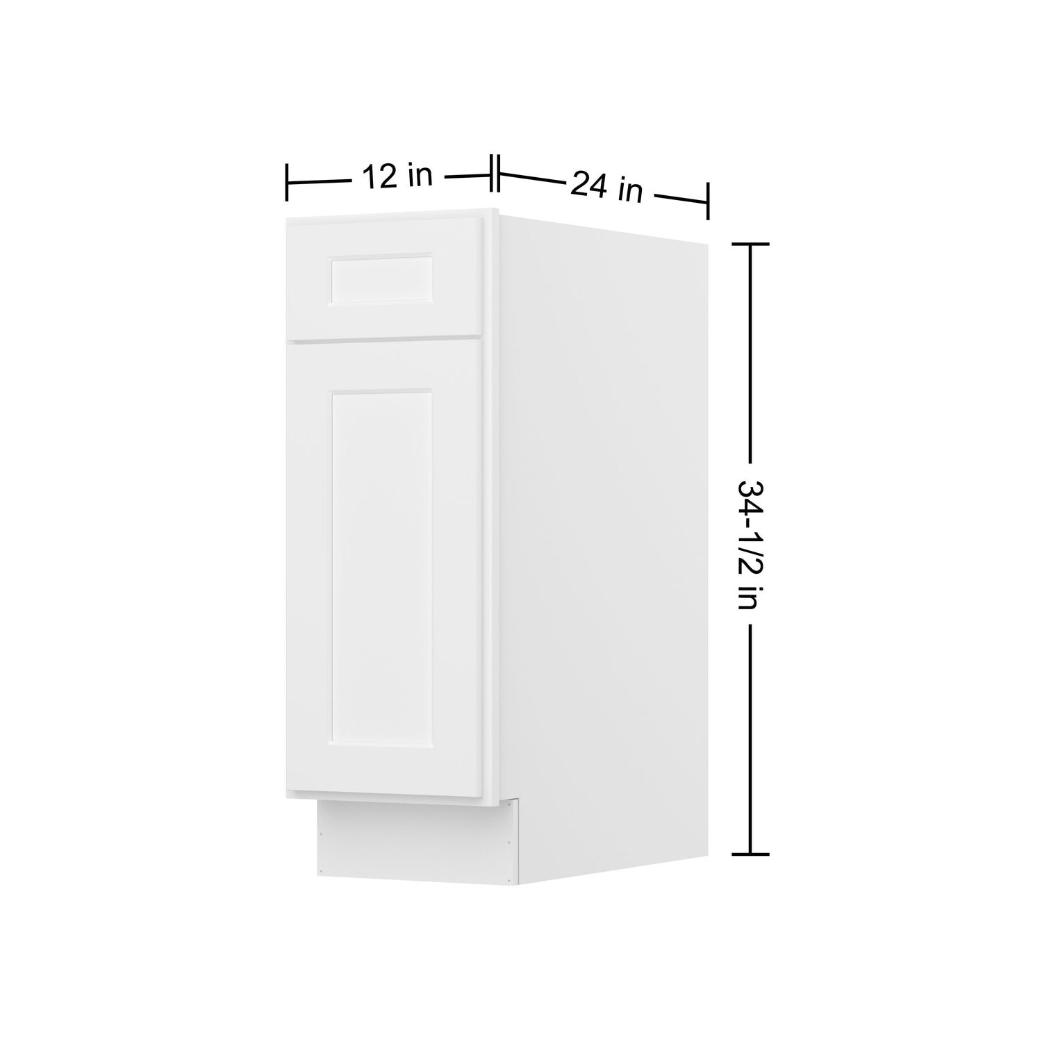 B12 Shaker White Single Door Base Cabinet