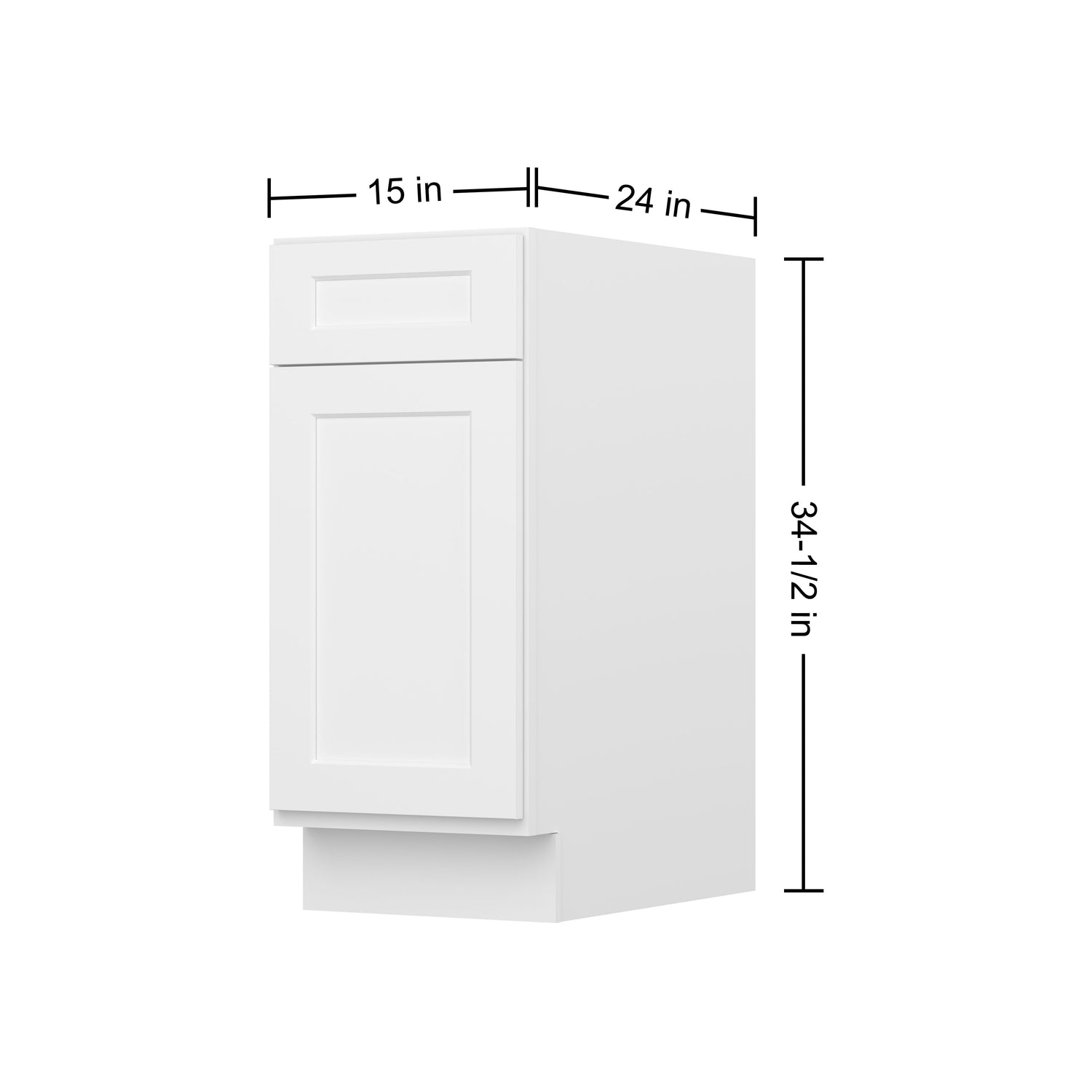 B15 Shaker White Single Door Base Cabinet