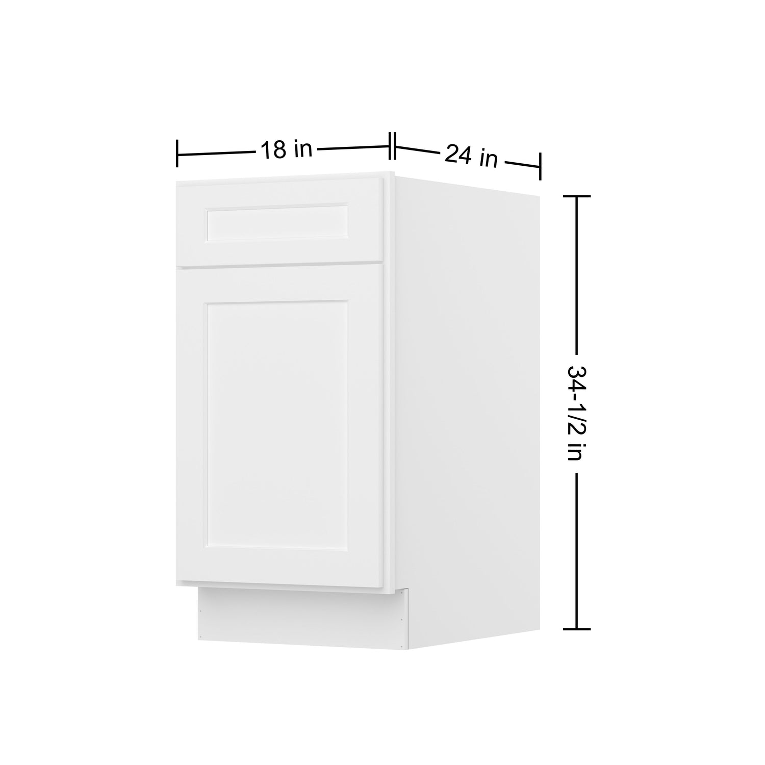 B18 Shaker White Single Door Base Cabinet