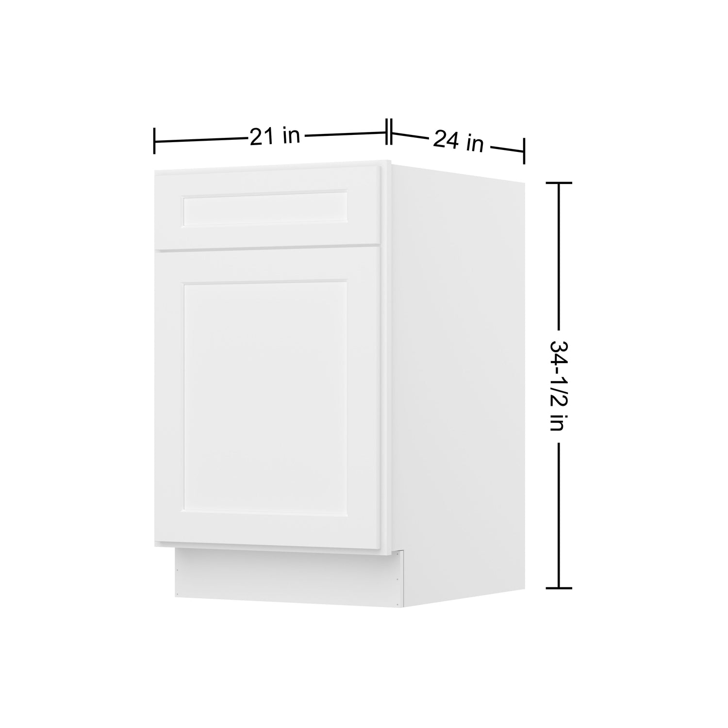 B21 Shaker White Single Door Base Cabinet