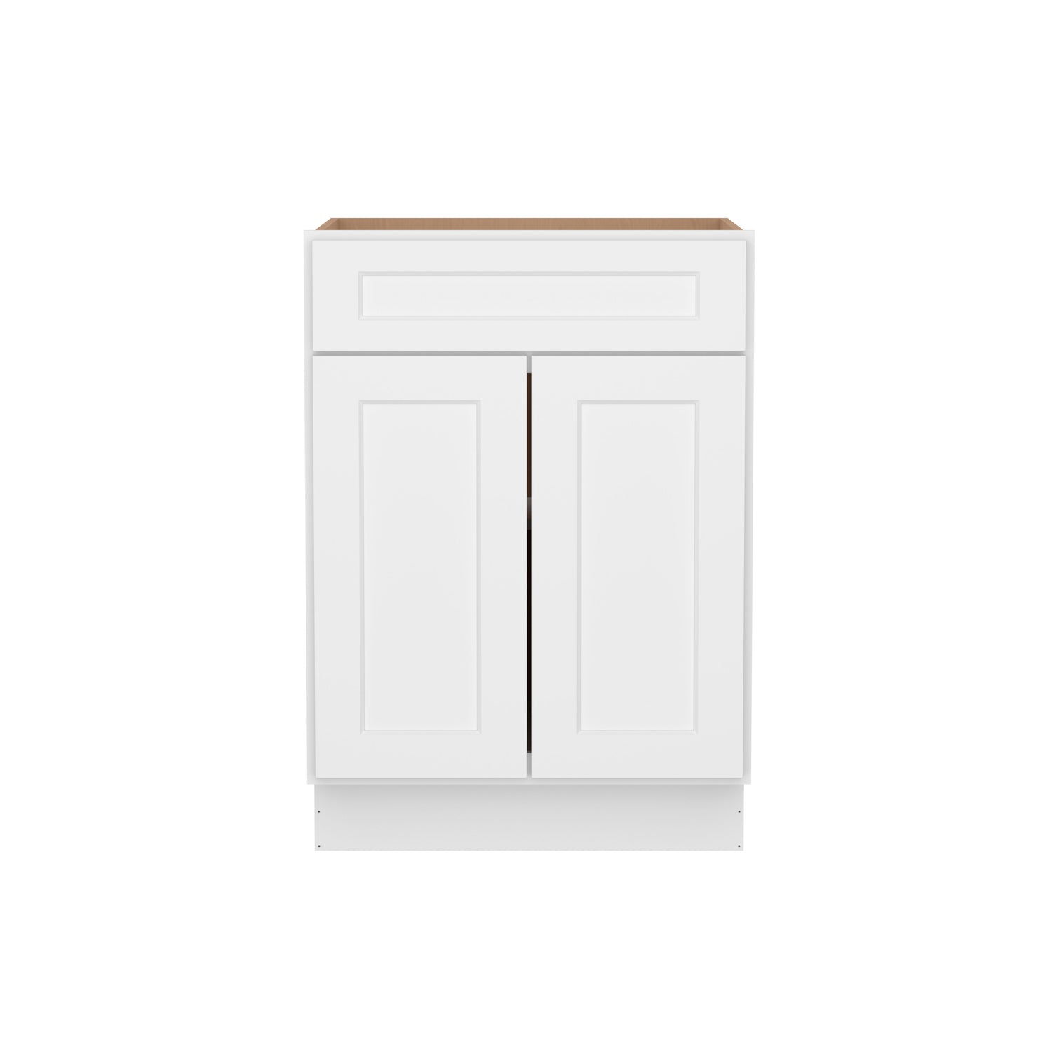 B24 Shaker White Double Door Base Cabinet