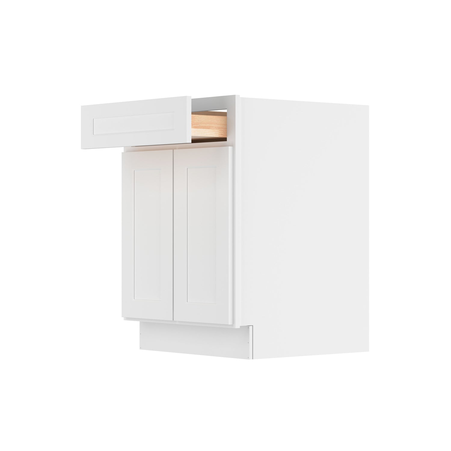 B24 Shaker White Double Door Base Cabinet