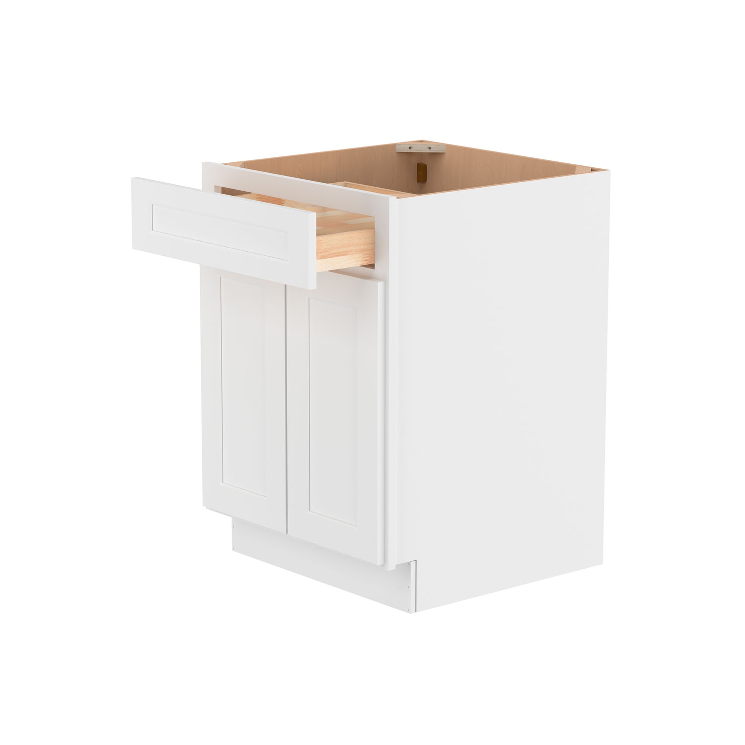 B24 Shaker White Double Door Base Cabinet