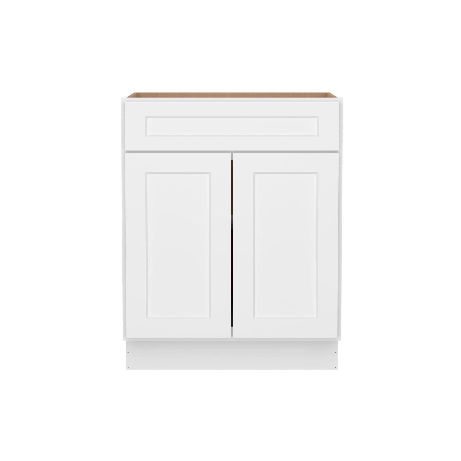 B27 Shaker White Double Door Base Cabinet