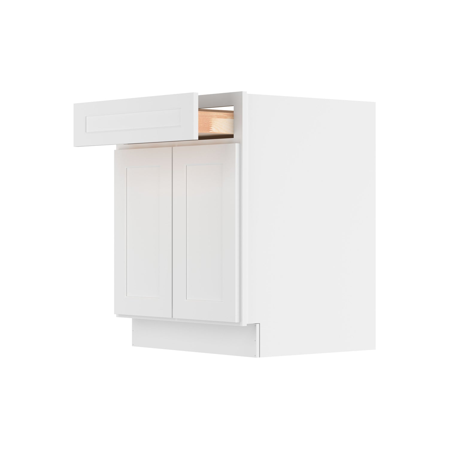 B27 Shaker White Double Door Base Cabinet