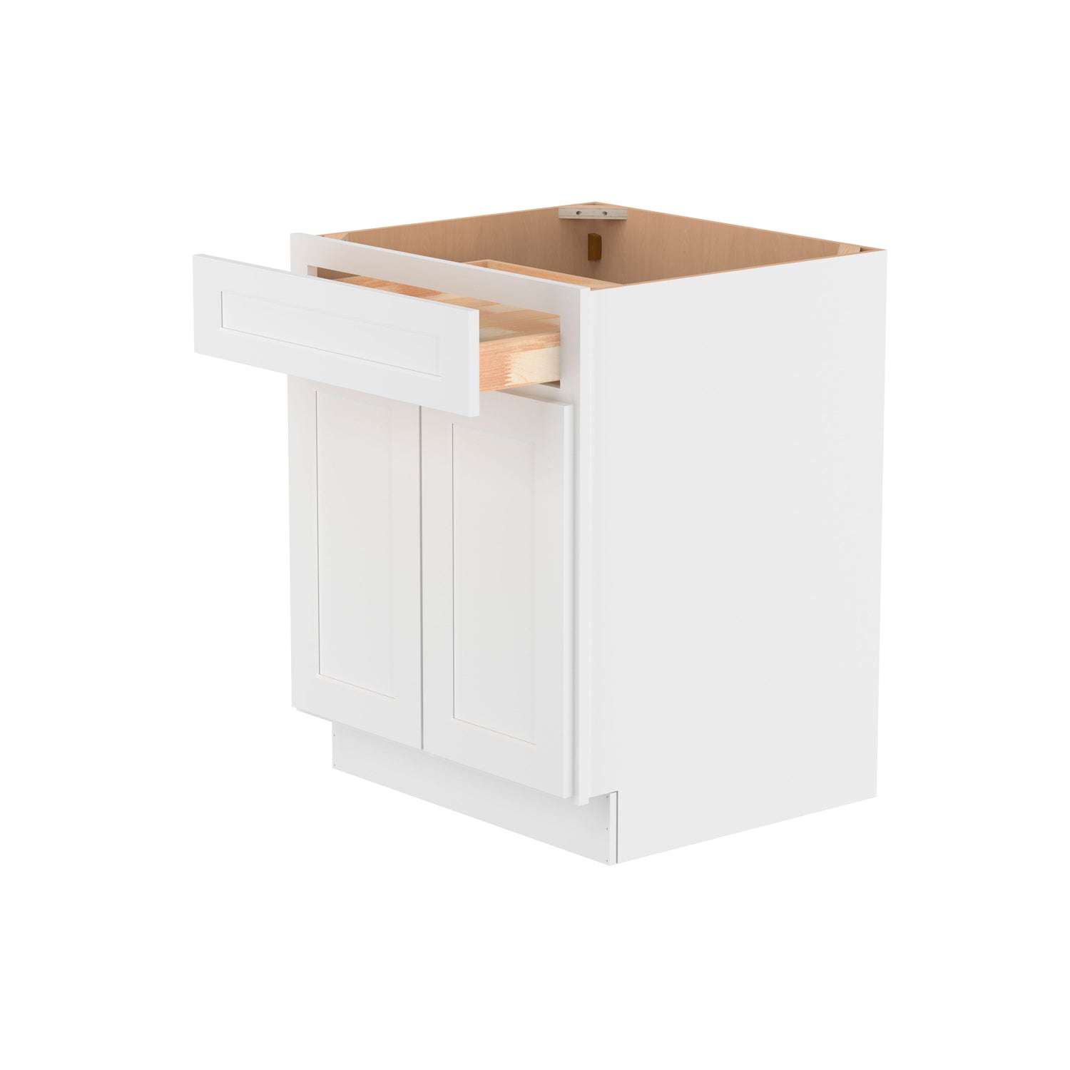 B27 Shaker White Double Door Base Cabinet