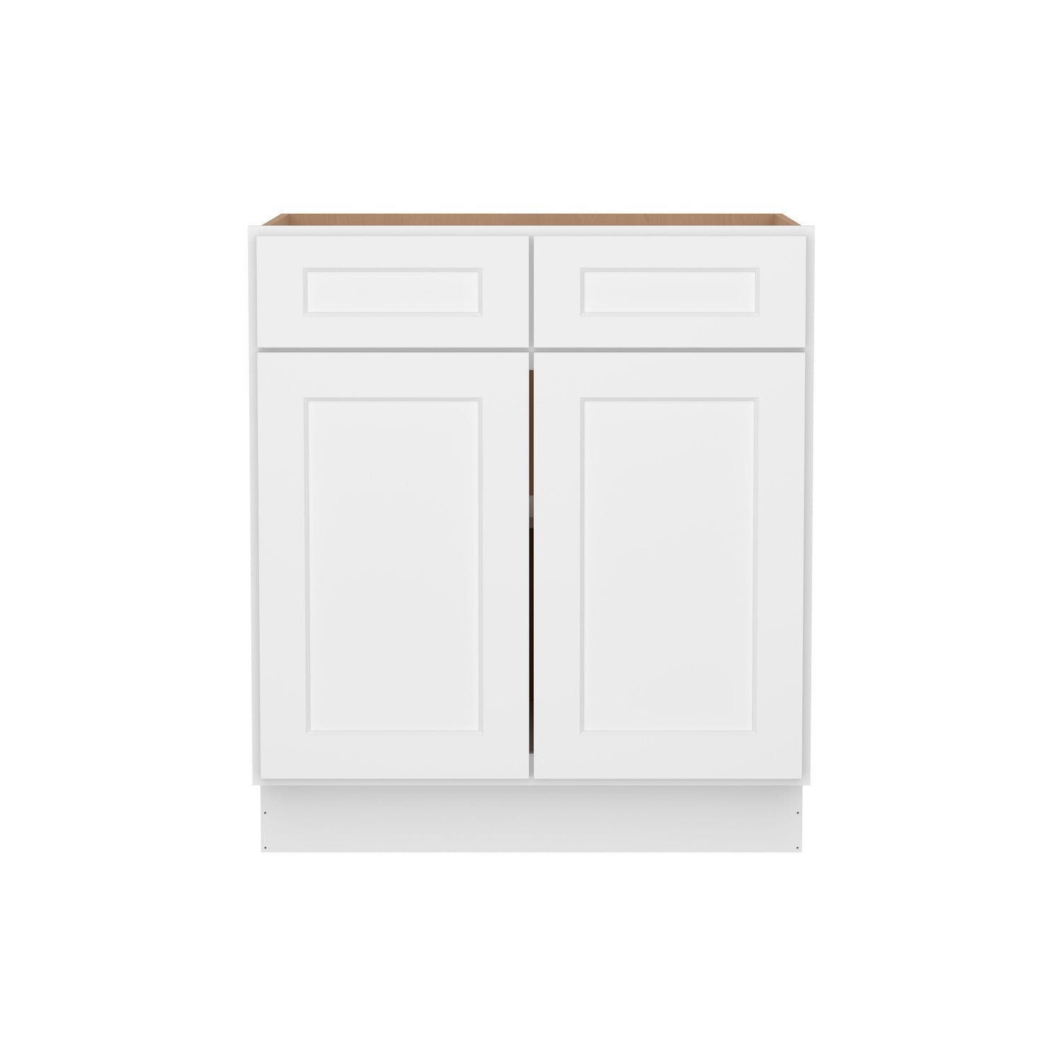 B30 Shaker White Double Door Base Cabinet