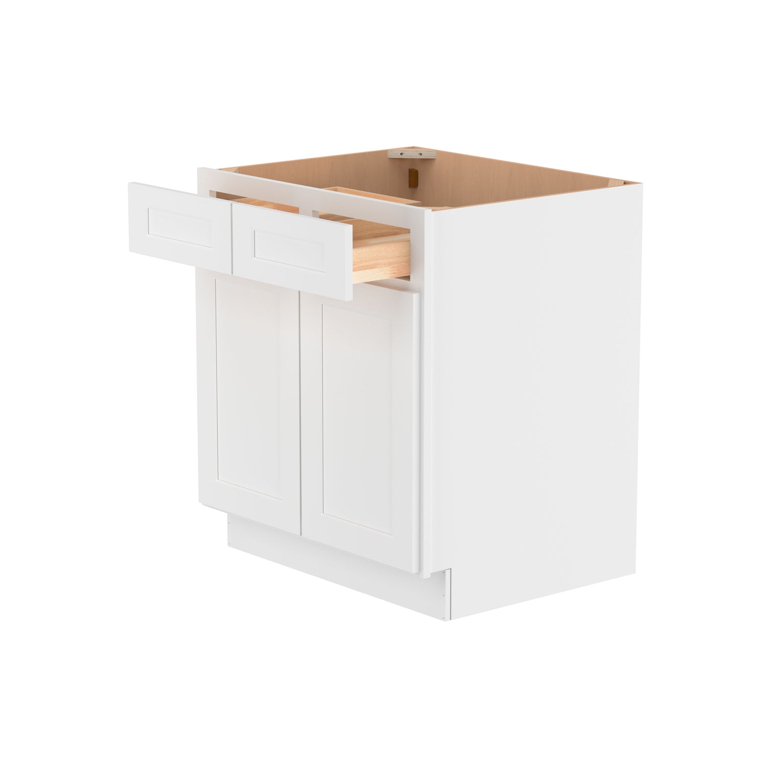 B30 Shaker White Double Door Base Cabinet