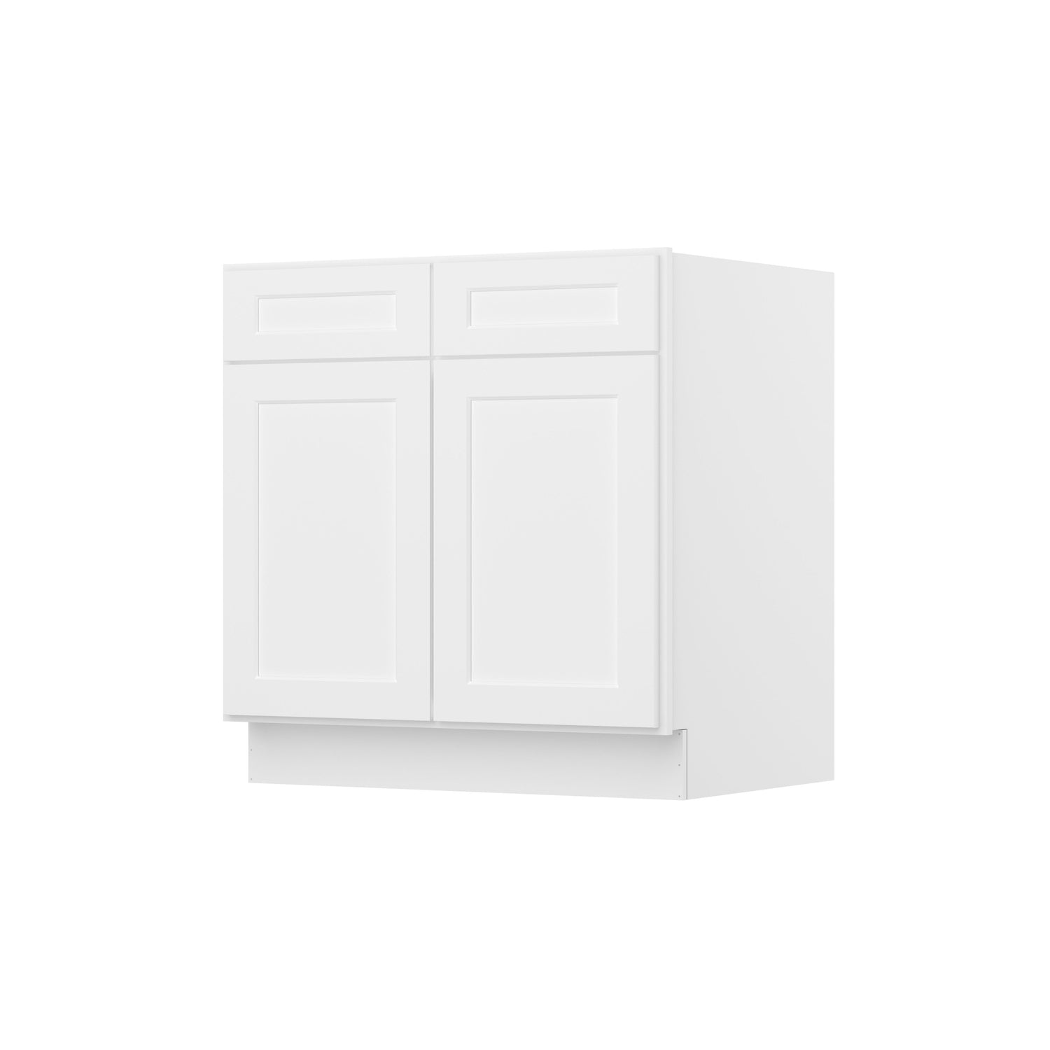 B33 Shaker White Double Door Base Cabinet