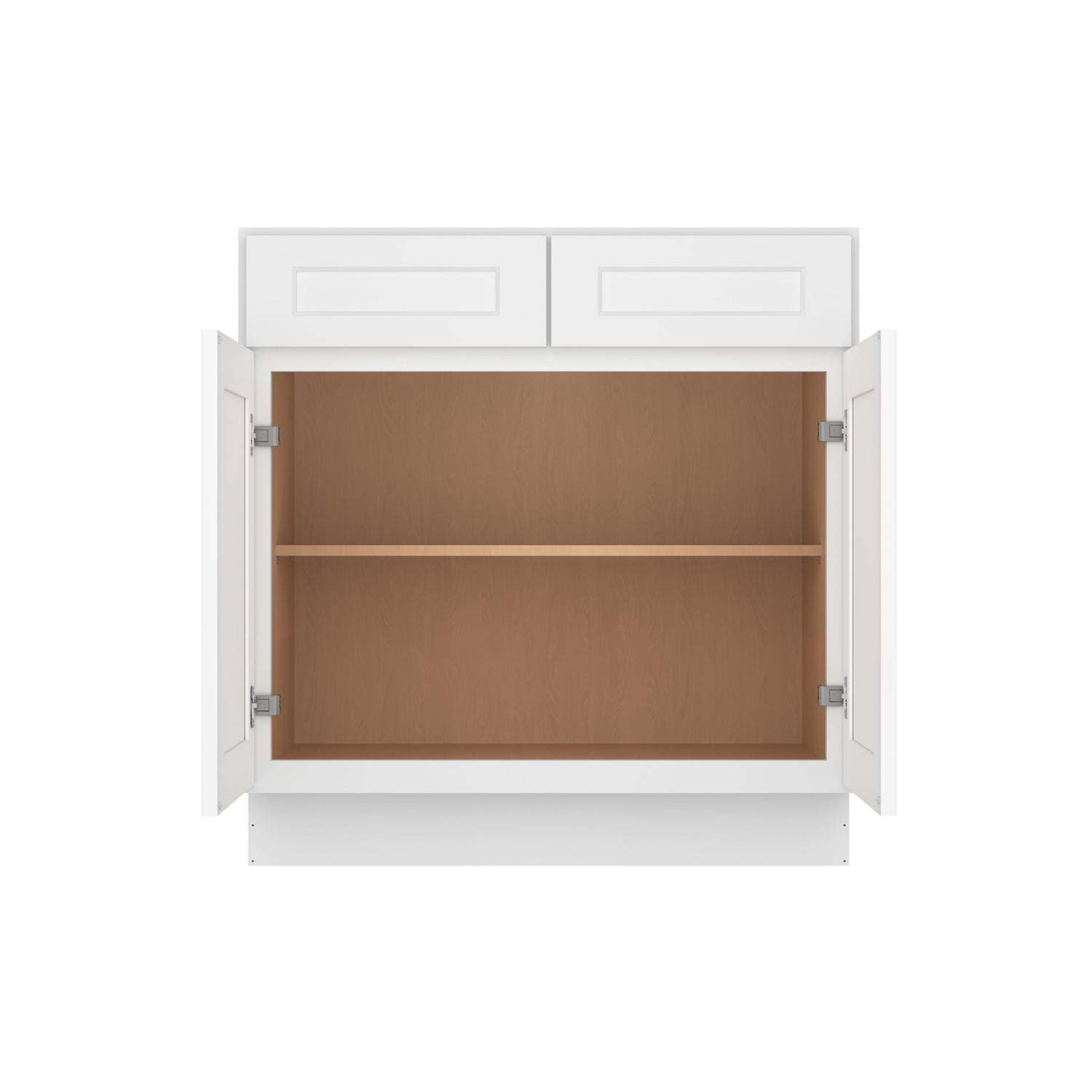 B33 Shaker White Double Door Base Cabinet