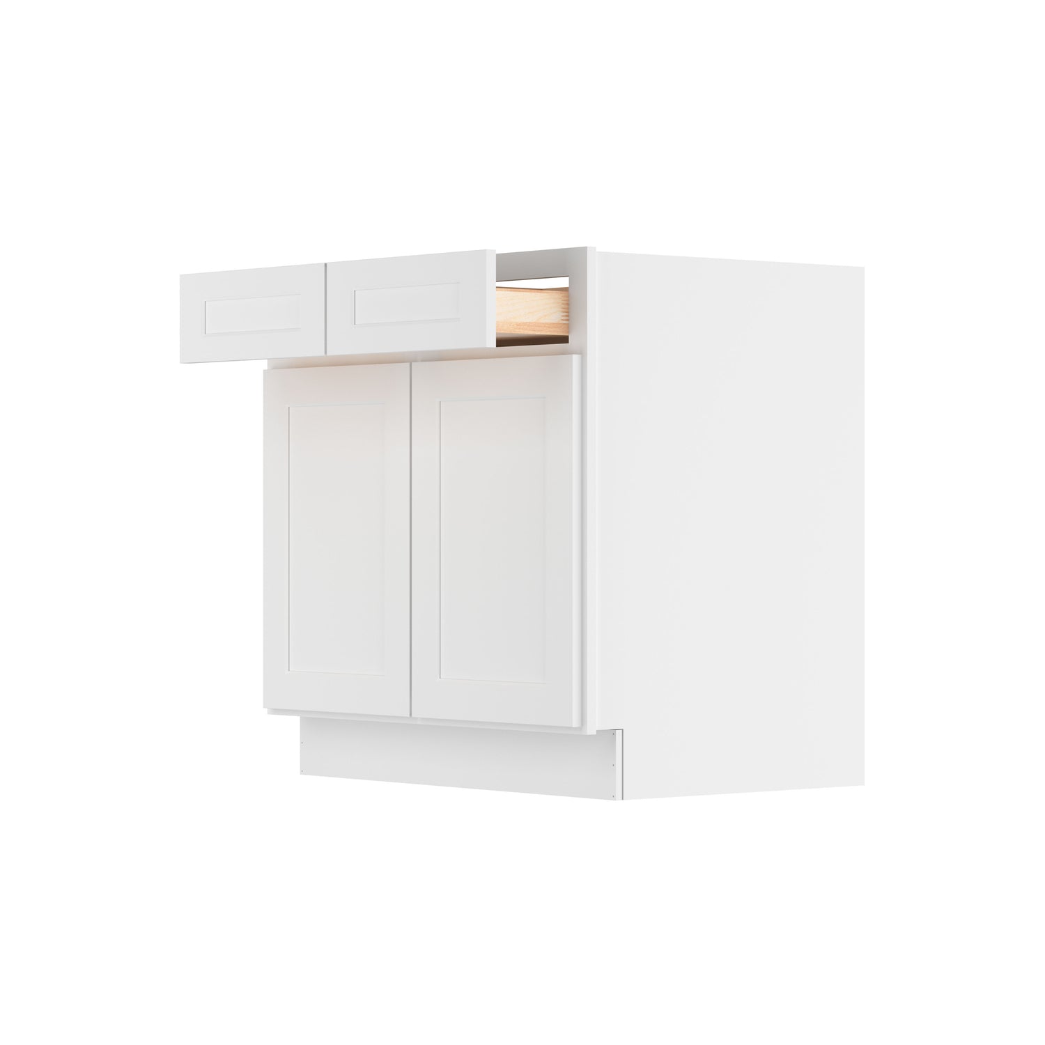 B33 Shaker White Double Door Base Cabinet