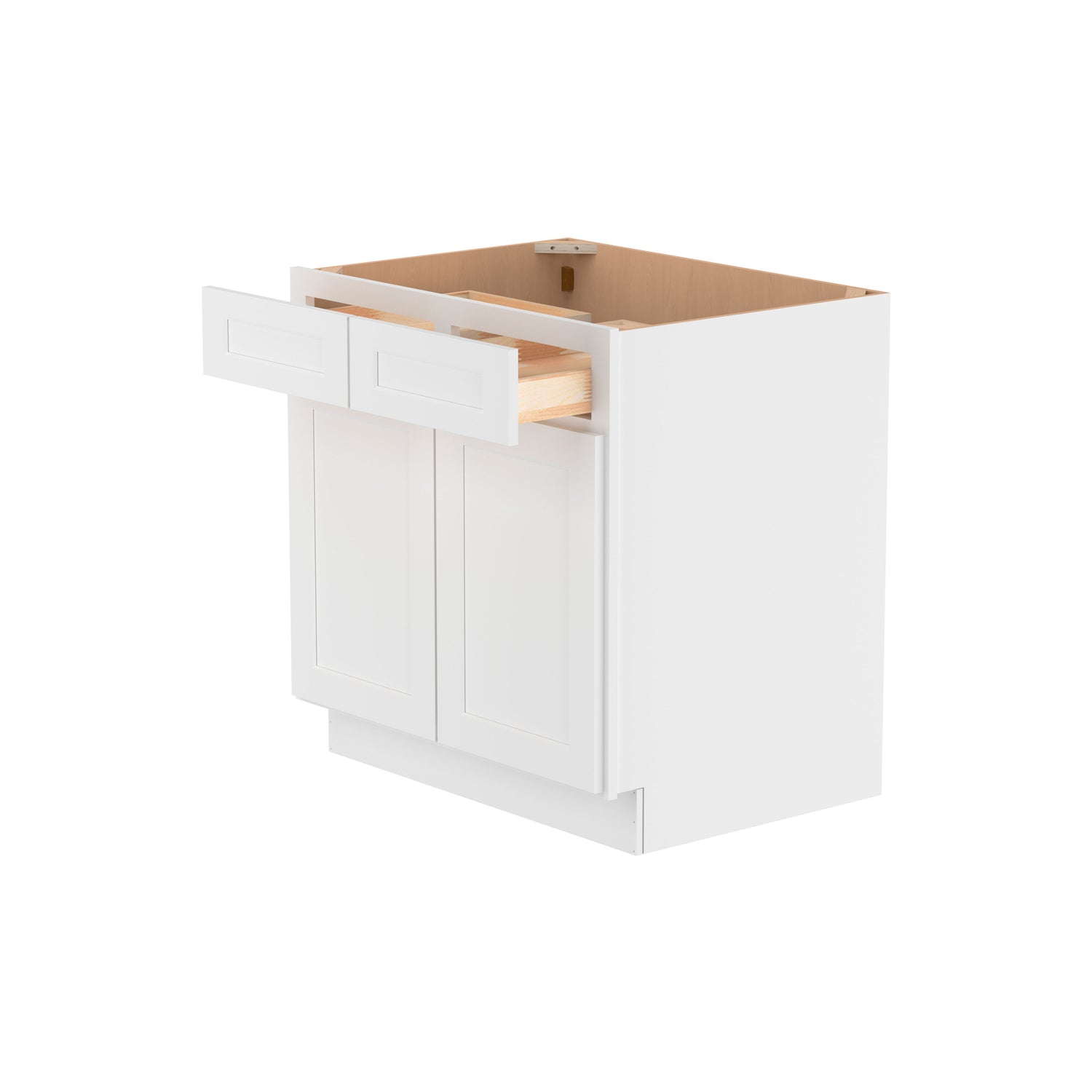 B33 Shaker White Double Door Base Cabinet