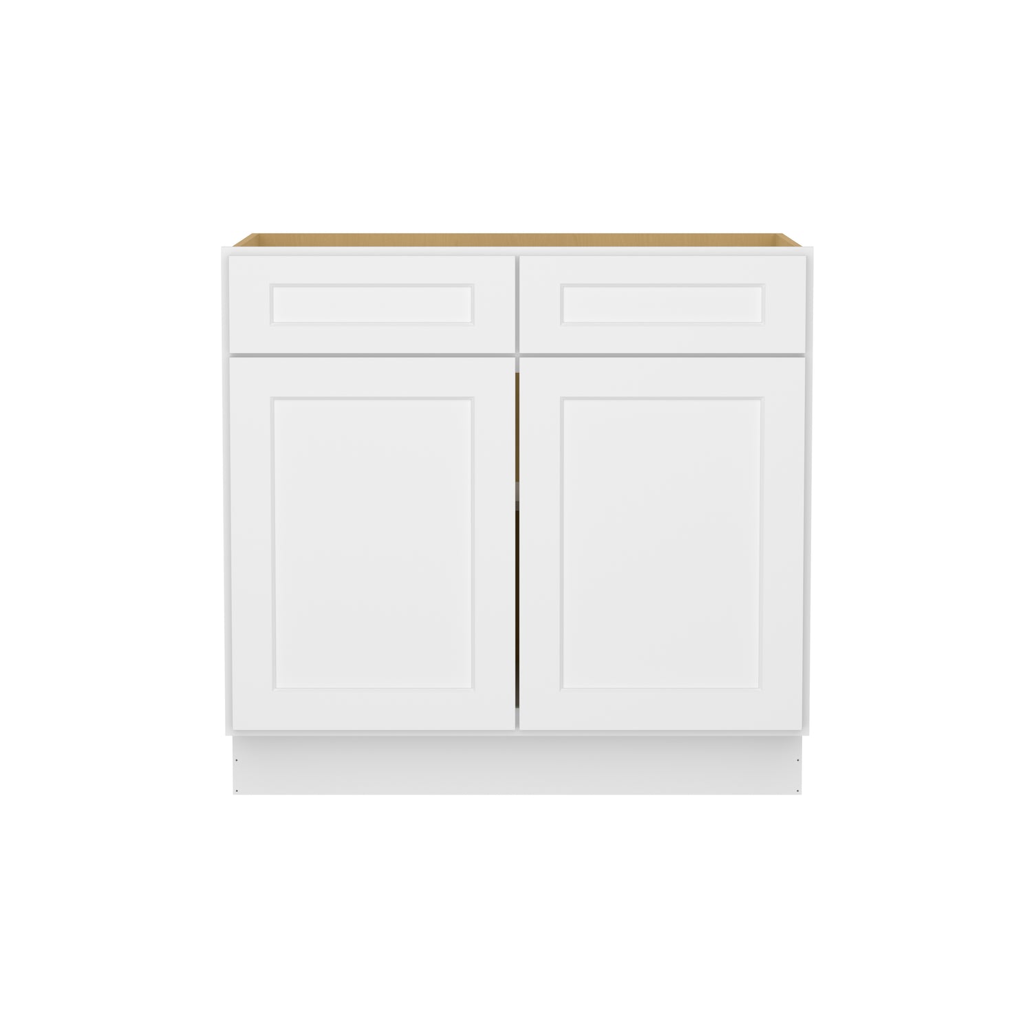 B36 Shaker White Double Door Base Cabinet